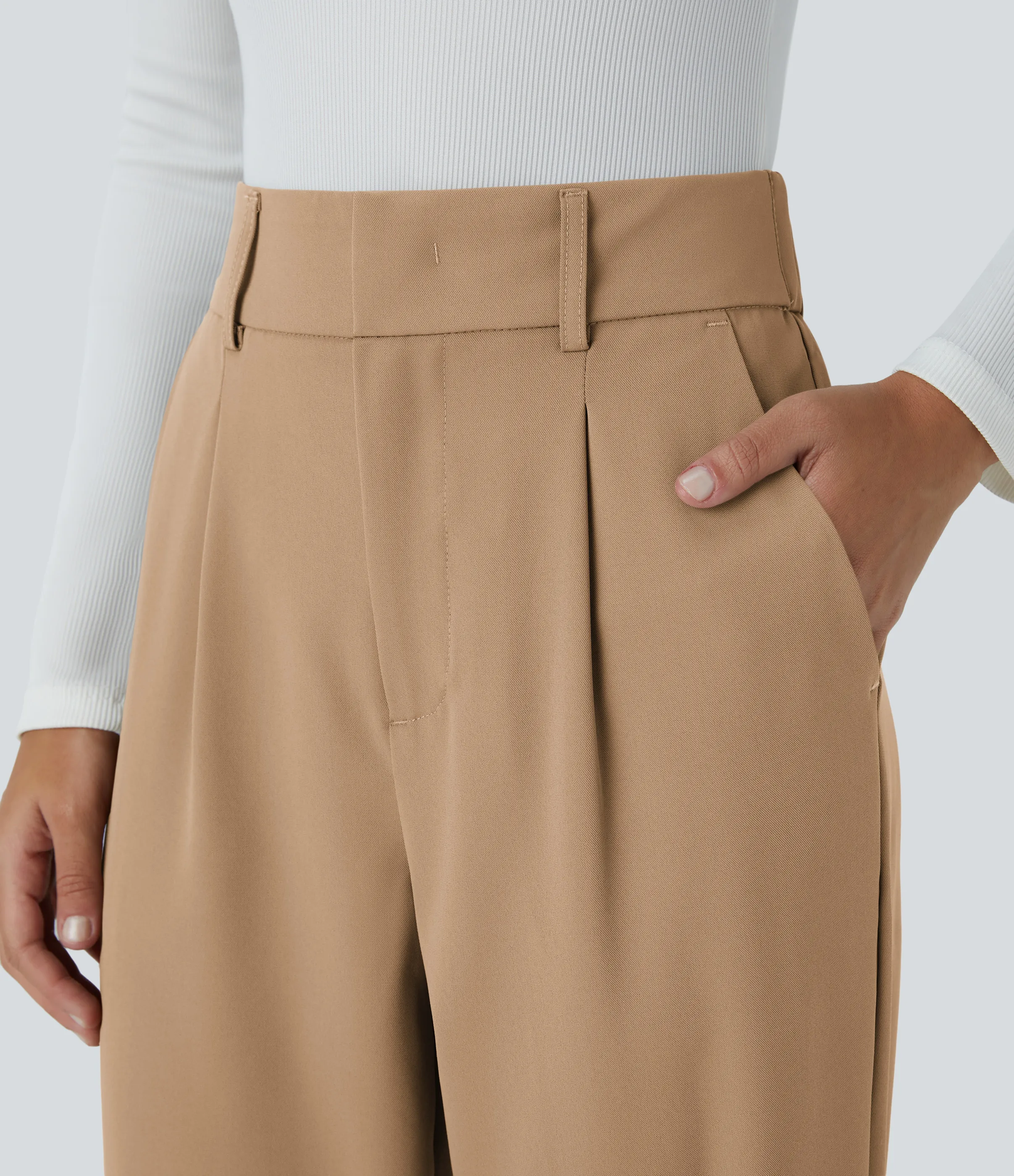 Halara Pantalón oficina ajustado tiro alto bolsillo lateral - Cartouche - S(petite) sold by Halara product image thumbnail 5