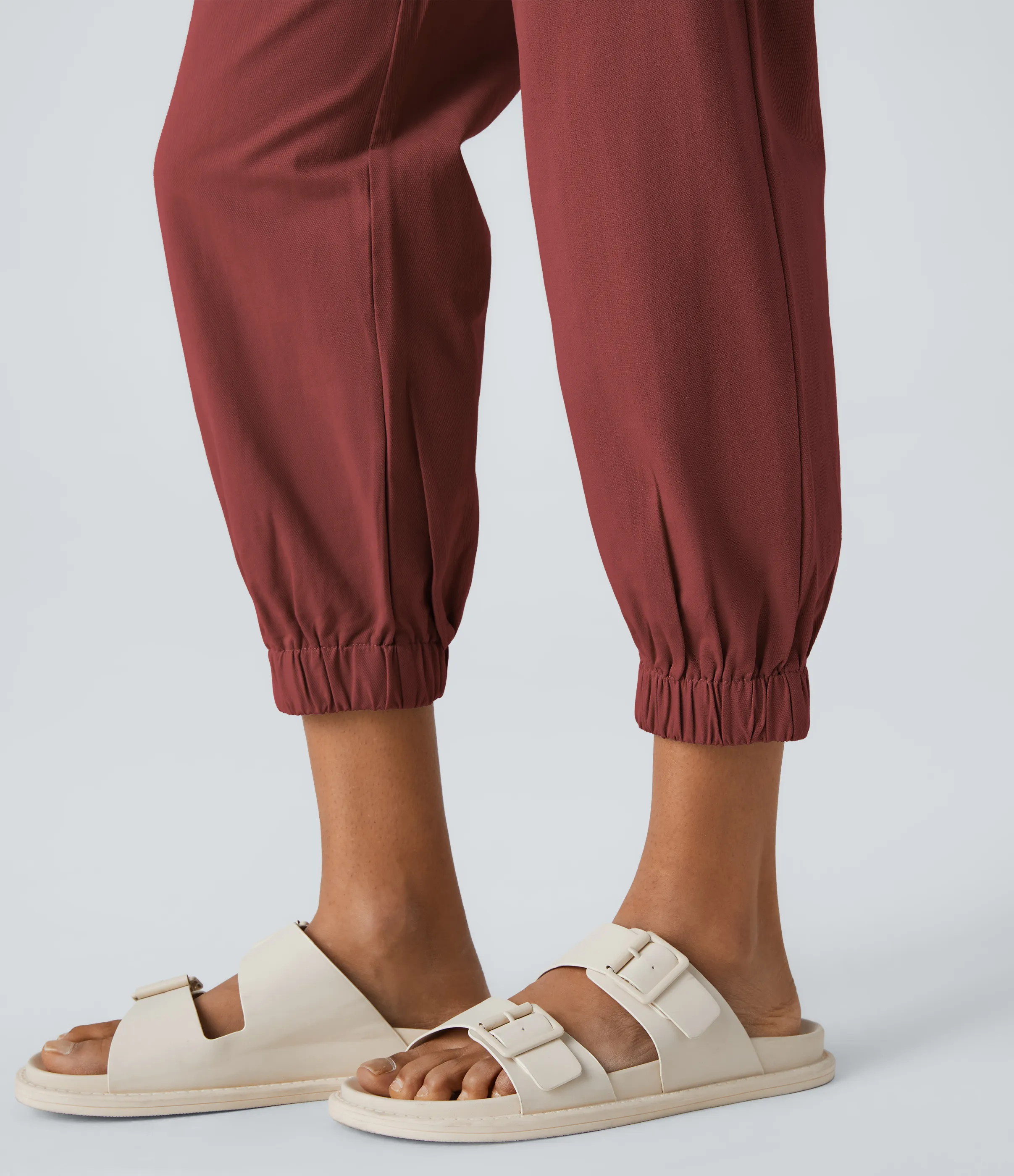 Halara Joggers algodón bolsillo lateral cremallera botón tiro medio - Russet Brown - XL(regular) sold by Halara product image thumbnail 5