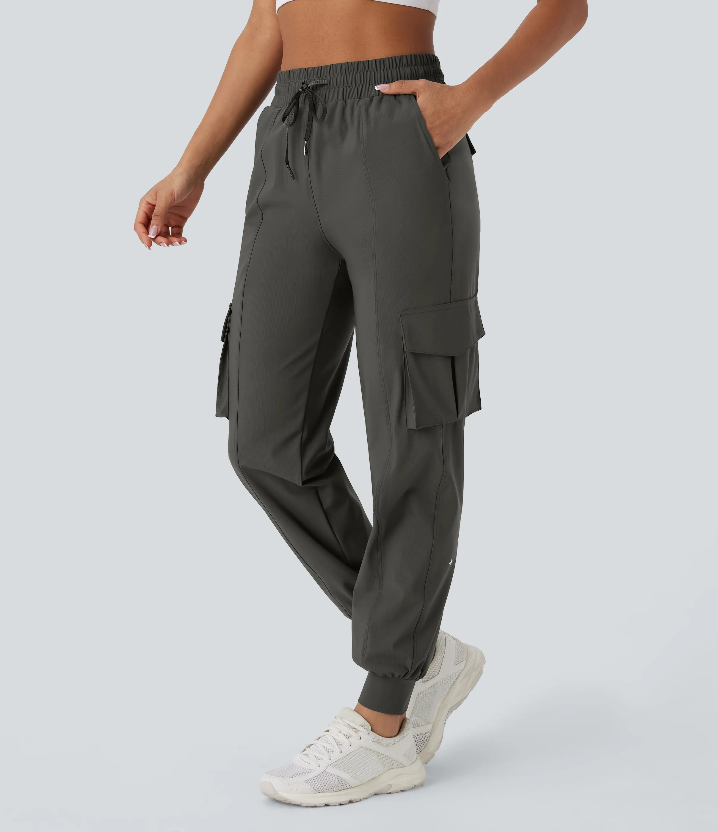 Halara Joggers cargo baile tiro alto cordón múltiple bolsillo - Forest Night - L(regular) sold by Halara product image thumbnail 2
