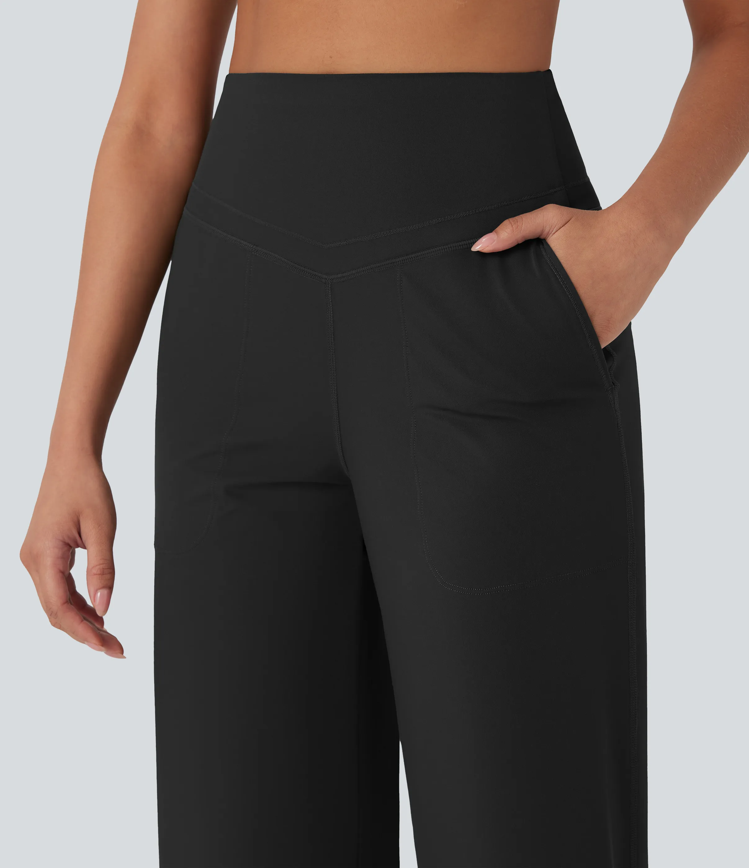 Halara Pantalones de yoga Halara UltraSculpt™ moldeadores de tiro alto con control de abdomen y pierna recta con bolsillos - Black - S(tall) sold by Halara product image thumbnail 5