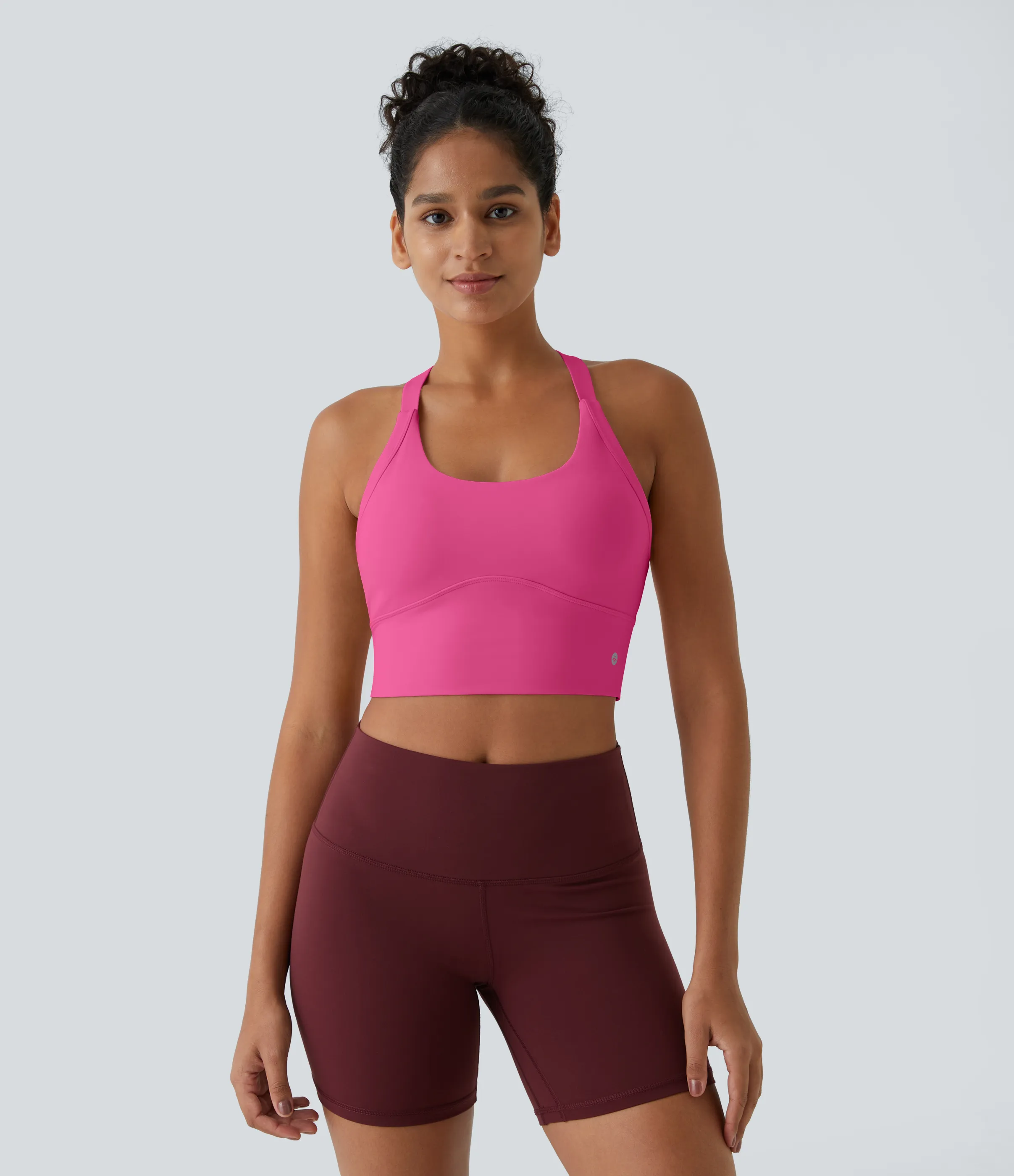 Halara Top corto de yoga SoftlyZero™ Plush afelpado con abertura en copas D-F - Fuchsia Purple - XL sold by Halara product image thumbnail 3
