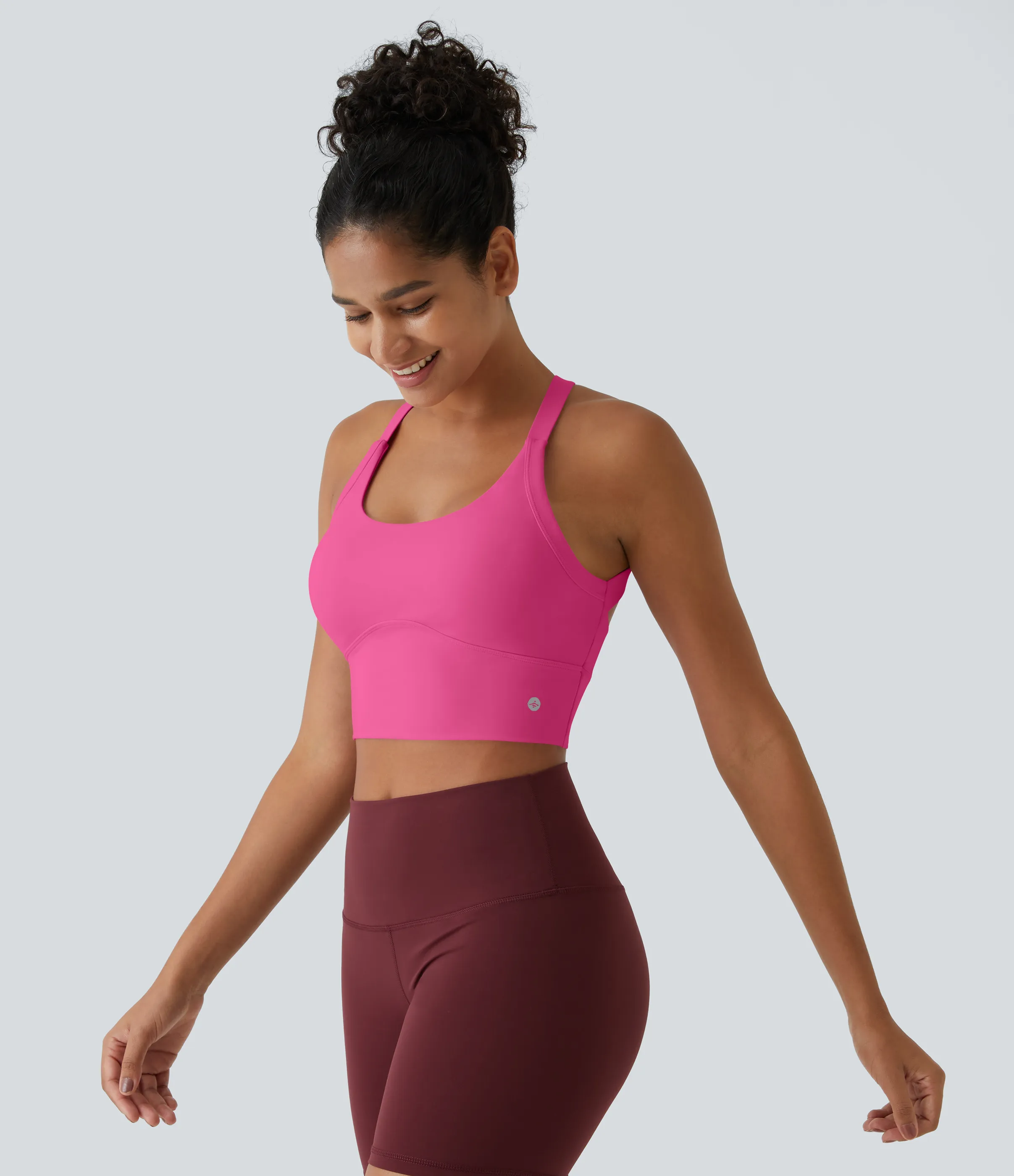 Halara Top corto de yoga SoftlyZero™ Plush afelpado con abertura en copas D-F - Fuchsia Purple - XL sold by Halara product image thumbnail 4