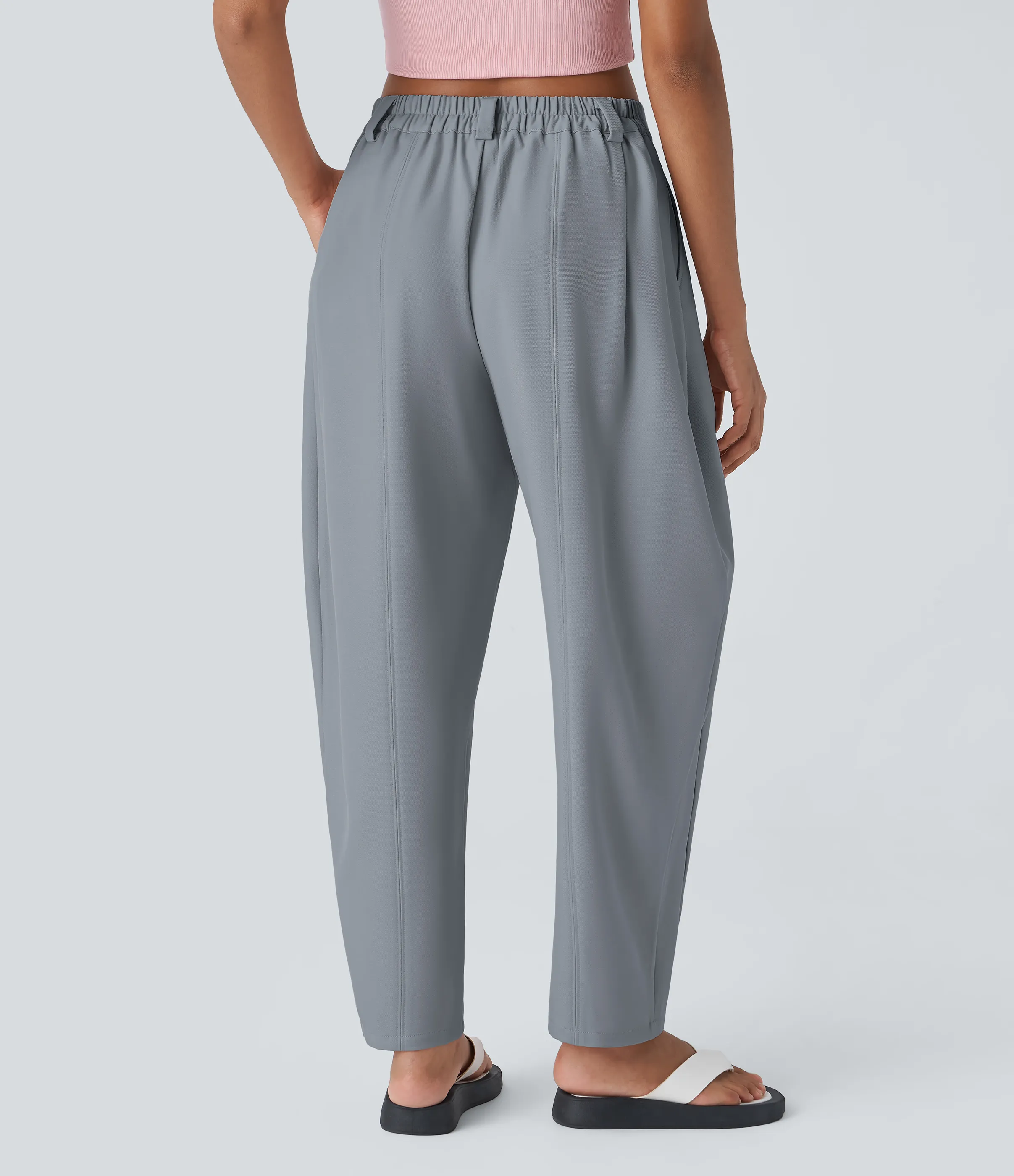 Halara Pantalón oficina pierna barril bolsillo lateral plisado tiro medio - Weathervane - XS(regular) sold by Halara product image thumbnail 3