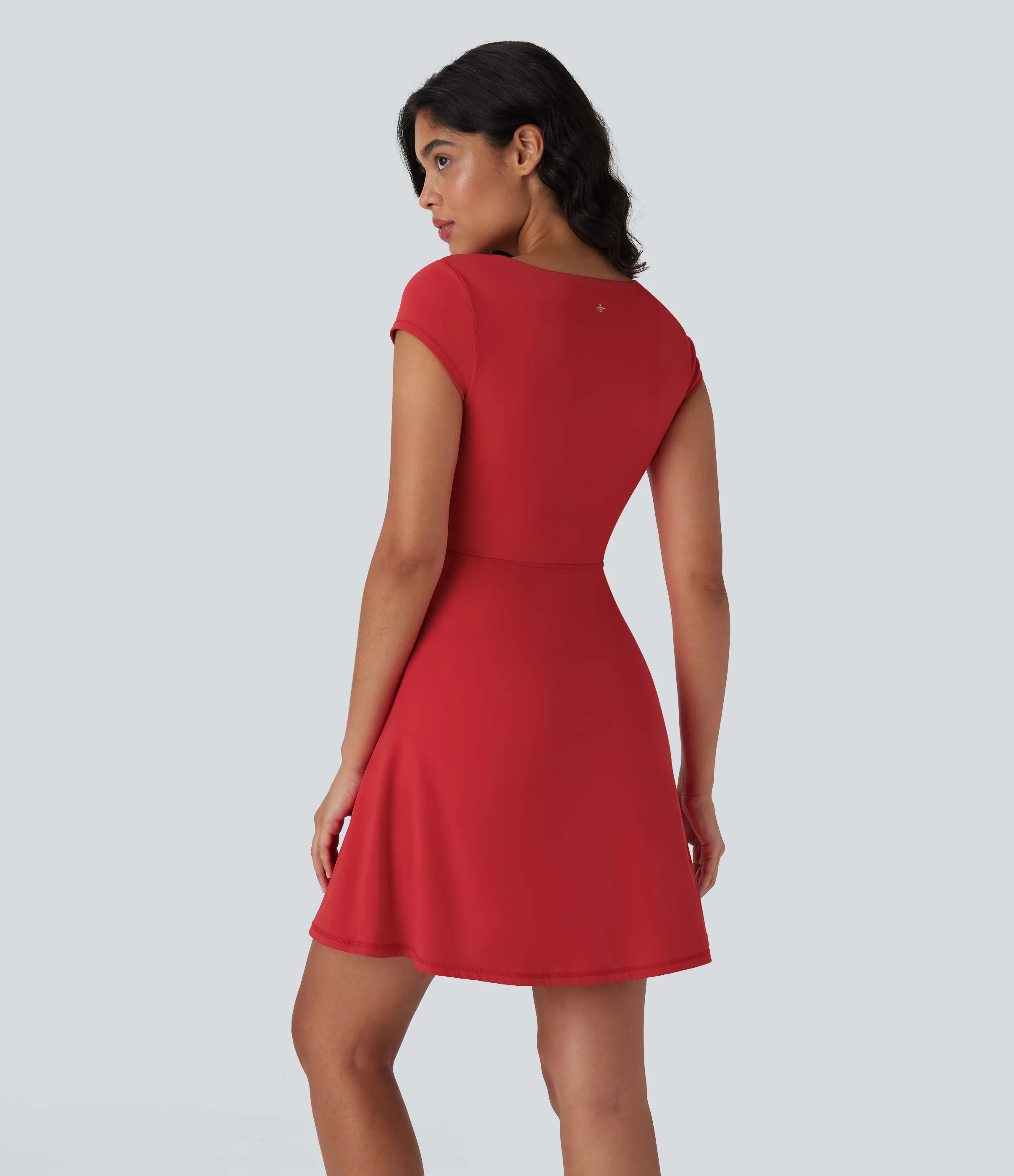 Halara Minivestido casual Softlyzero™ 2 en 1 con escote cuadrado y bolsillo - Mars Red - S sold by Halara product image thumbnail 3