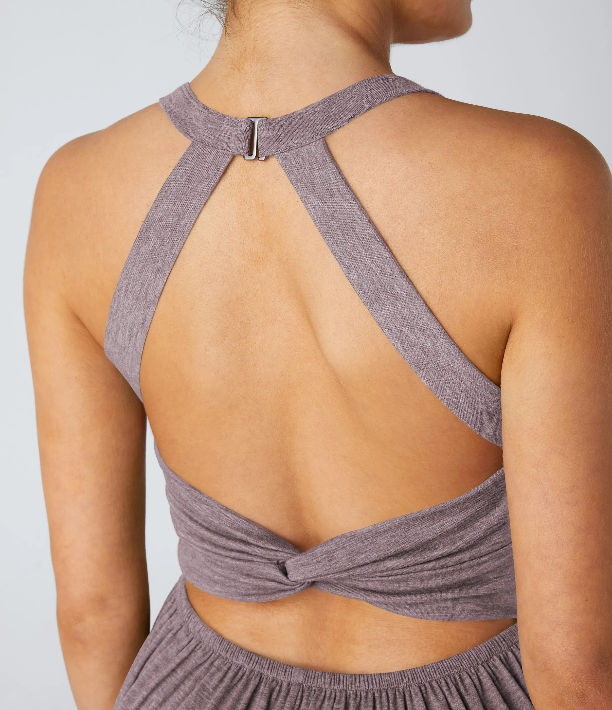 Halara Mono harén bolsillo lateral cuello U torcido sin espalda - Deep Tea Brown Floral Yarn - XL(regular) sold by Halara product image thumbnail 5