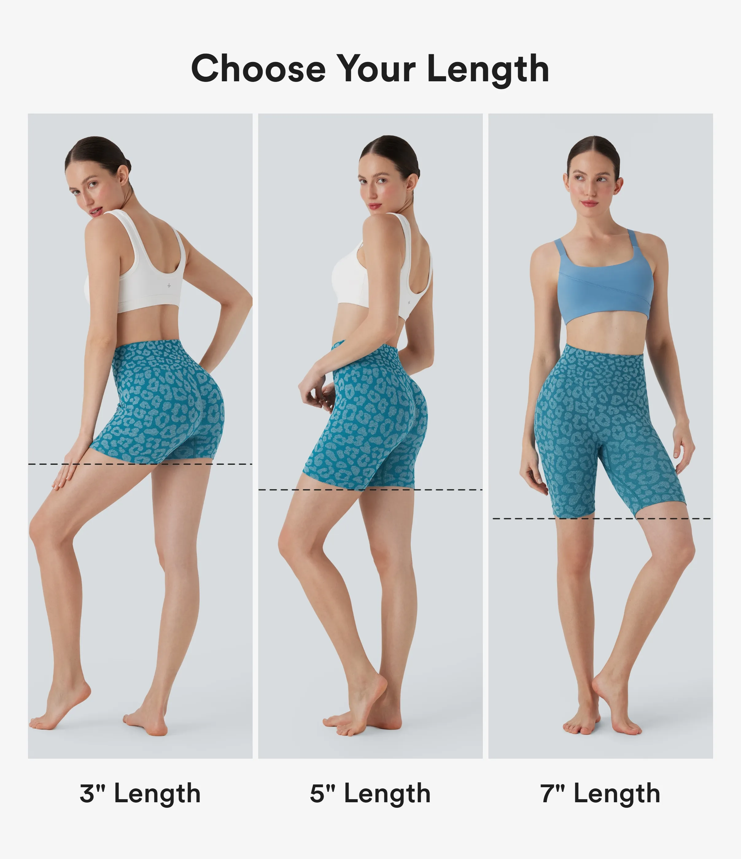 Halara Shorts de yoga biker con estampado de leopardo y tiro alto sin costuras en 12,7cm de largo - Saxony Blue - L sold by Halara product image thumbnail 3