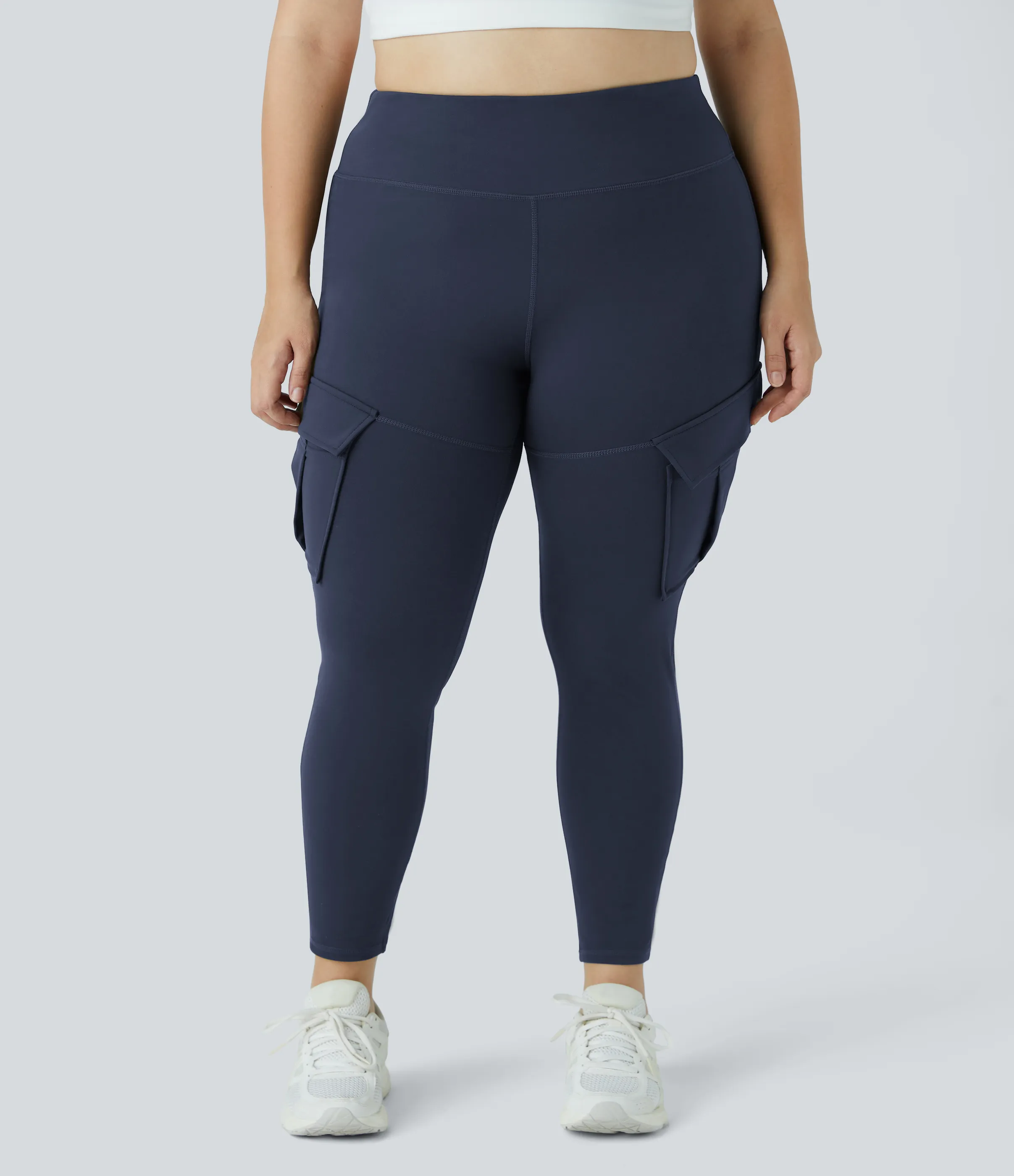 Halara Leggings yoga ajustado bolsillo cargo tiro alto talla grande 7/8 - Midnight Blue - 2X sold by Halara product image thumbnail 3