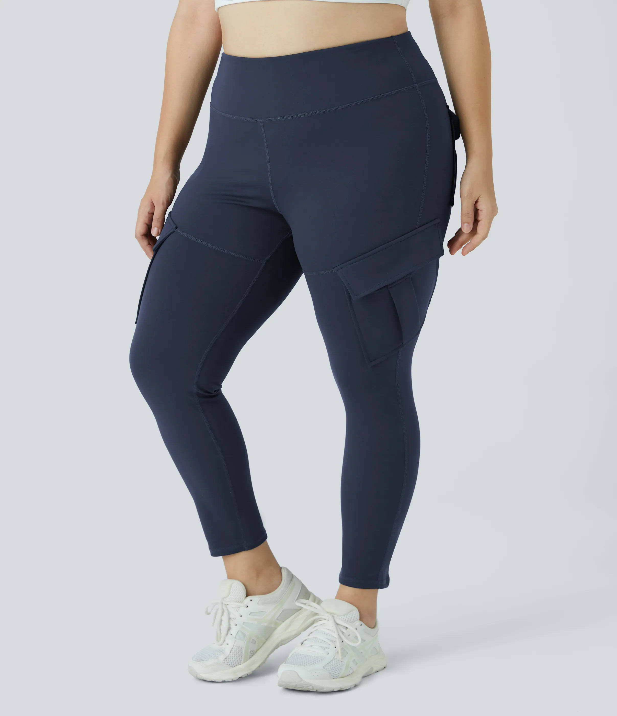 Halara Leggings yoga ajustado bolsillo cargo tiro alto talla grande 7/8 - Midnight Blue - 2X sold by Halara product image thumbnail 4