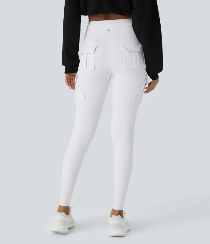 Halara Leggings yoga ajustado bolsillo cargo tiro alto - White - M(7/8) made by Halara
