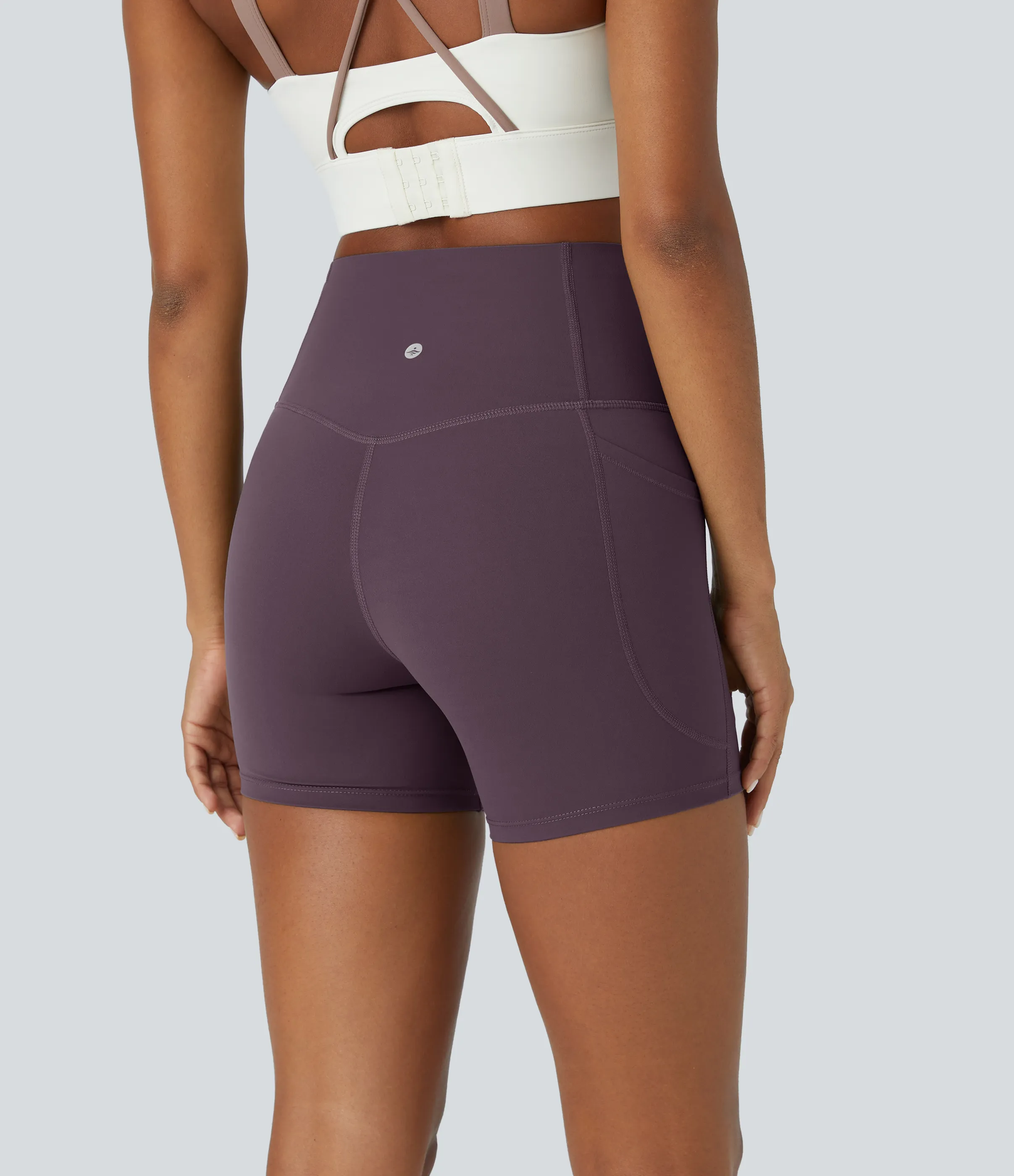 Halara Shorts de ciclista UltraSculpt™ moldeadores de abdomen de tiro alto y bolsillos laterales 12.5cm - Night's Purple - S sold by Halara product image thumbnail 4