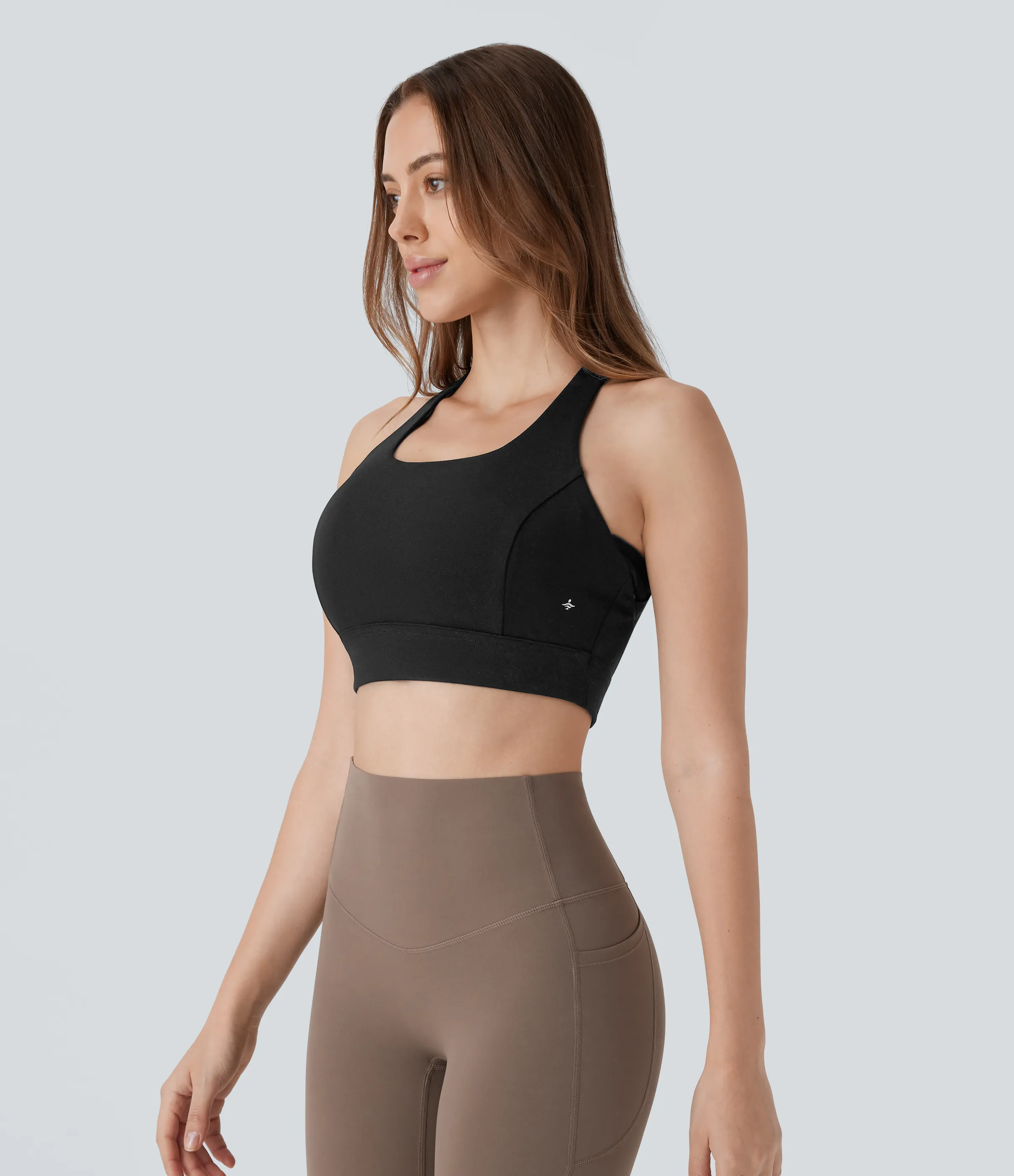 Halara Brasier deportivo tipo racerback de sujeción baja en copas D-F - Black - XL sold by Halara product image thumbnail 4