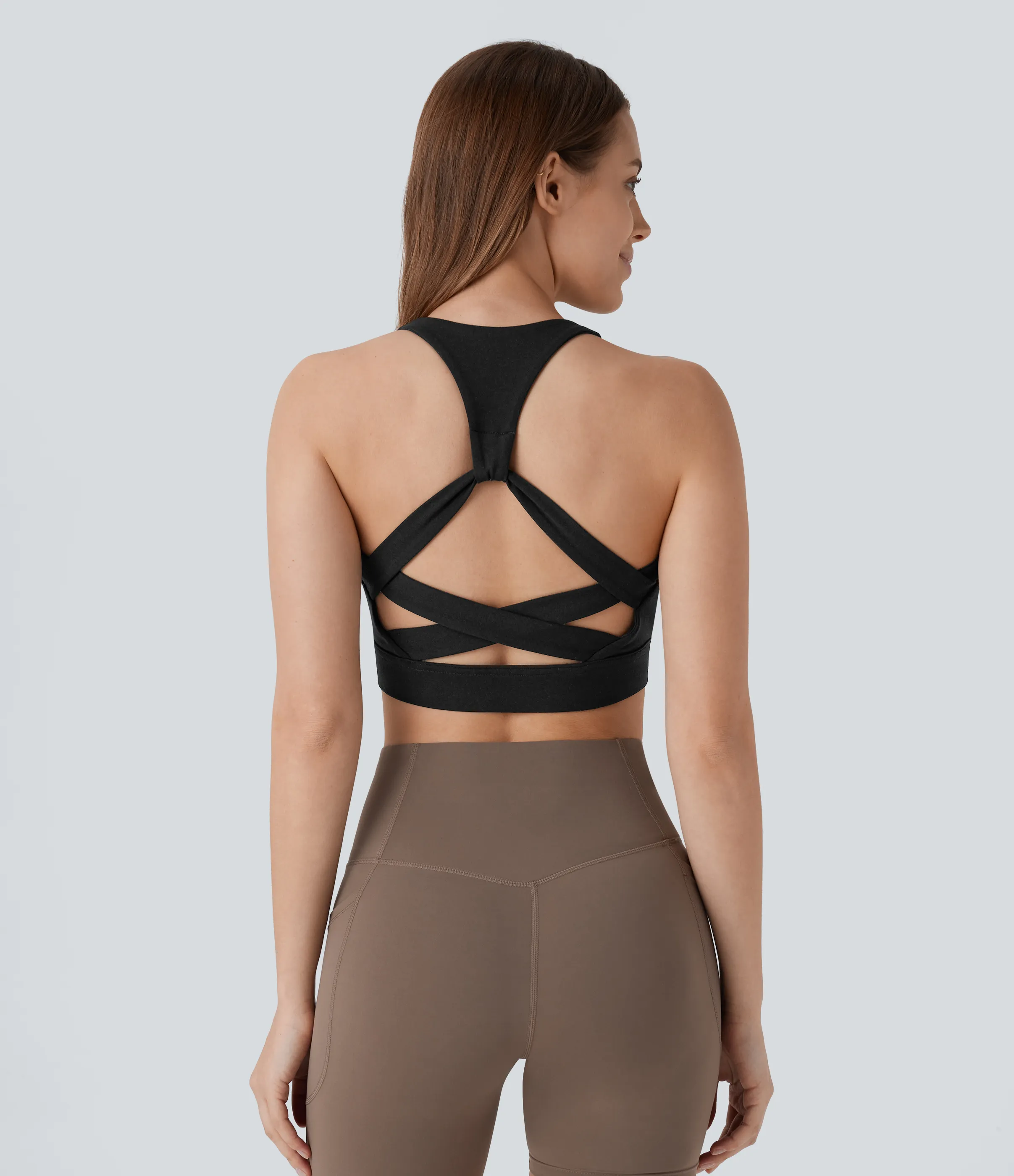 Halara Brasier deportivo tipo racerback de sujeción baja en copas D-F - Black - XL sold by Halara product image thumbnail 5