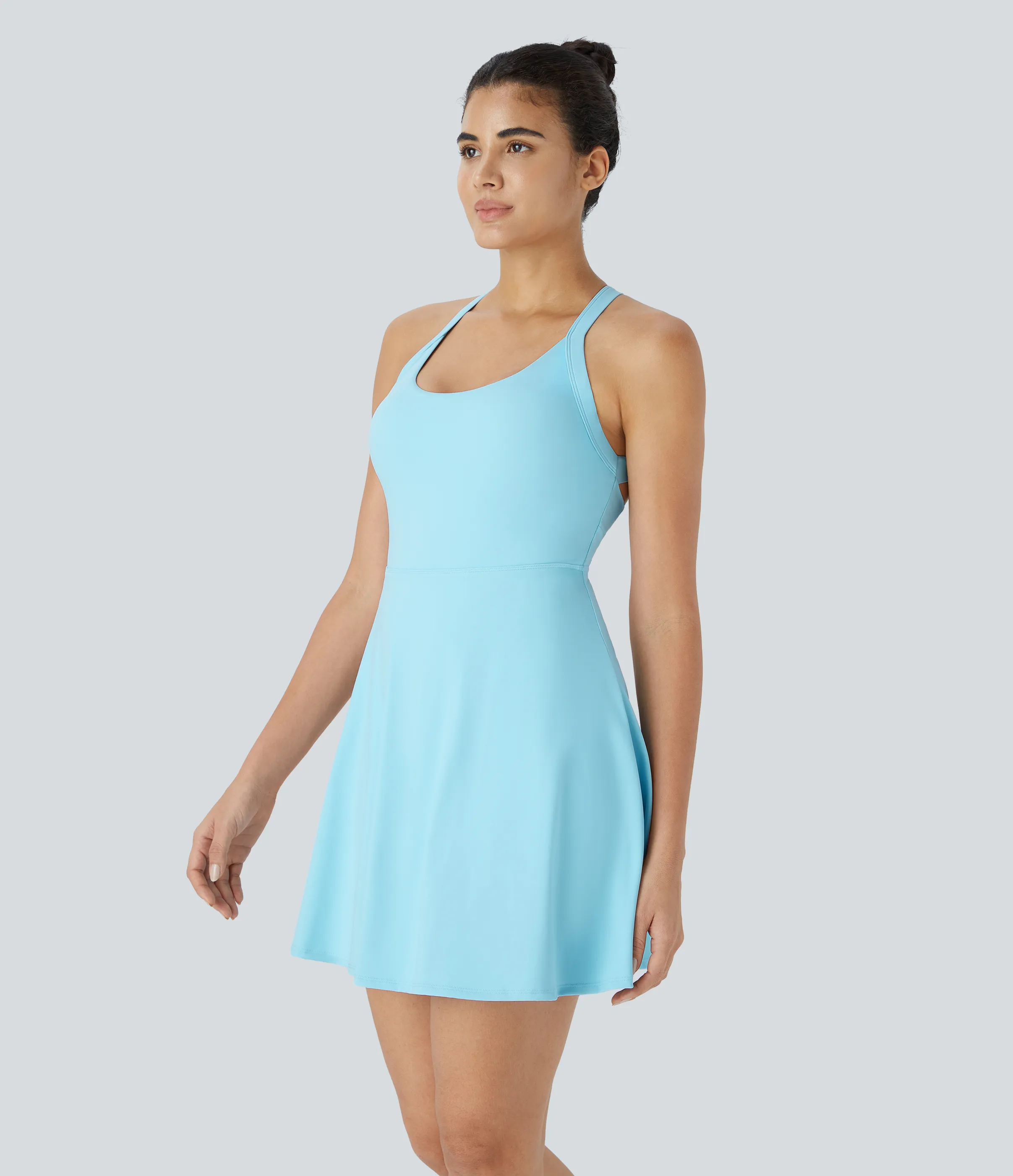 Halara Vestido activo baile vuelo retorcido sin espalda-Longitud más larga-Edición Easy Peezy - Spun Sugar - XL sold by Halara product image thumbnail 4