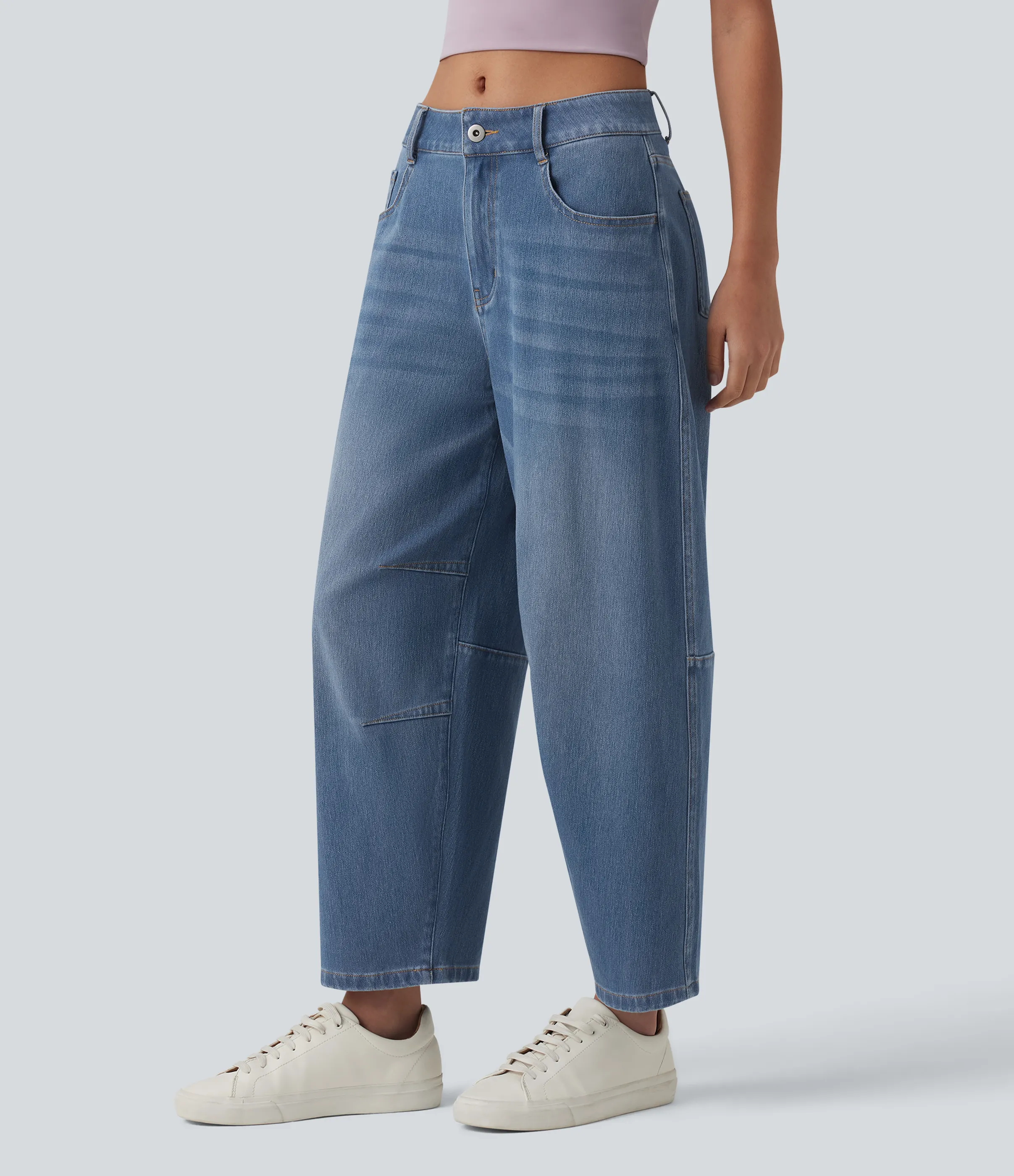 Halara Jeans Halara Flex™ Denim elástico múltiple bolsillo cierre botón pierna cilíndrica - Blue Jasper Denim - XS(regular) sold by Halara product image thumbnail 4