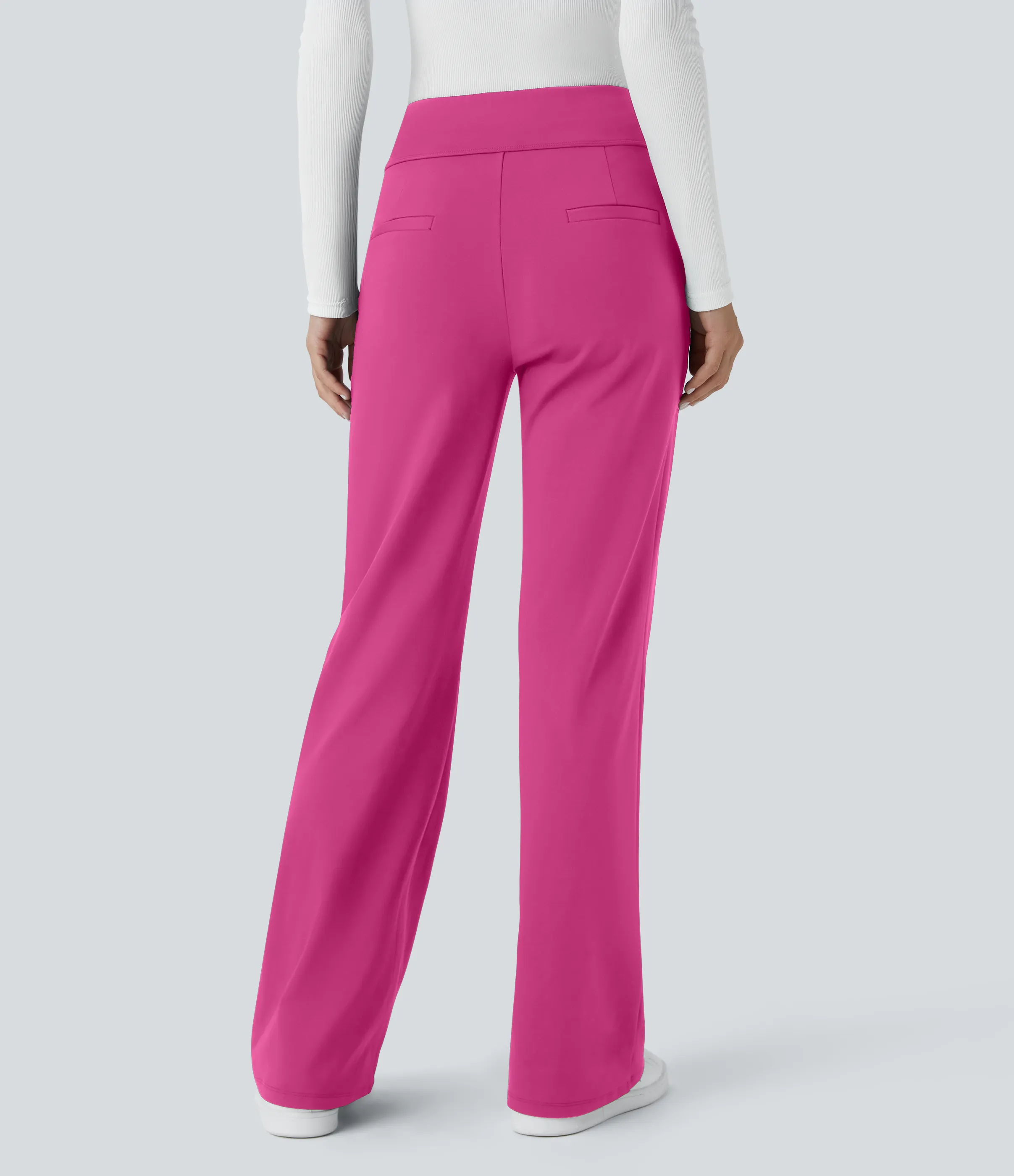 Halara Pantalón oficina acampanado bolsillo lateral tiro alto - Raspberry Rose - S(petite) sold by Halara product image thumbnail 3