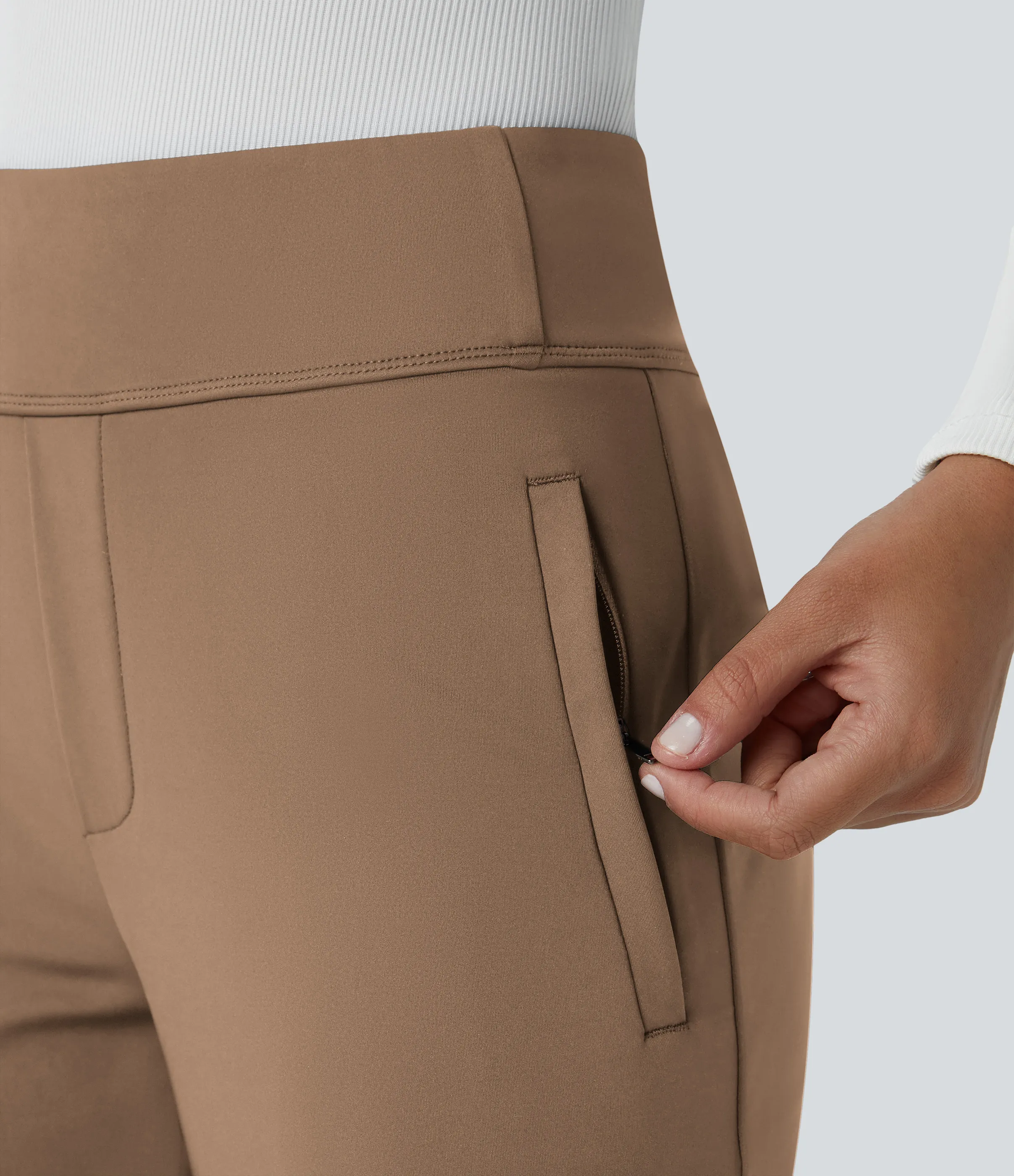 Halara Pantalón oficina acampanado bolsillo lateral tiro alto - Burro - XL(tall) sold by Halara product image thumbnail 5