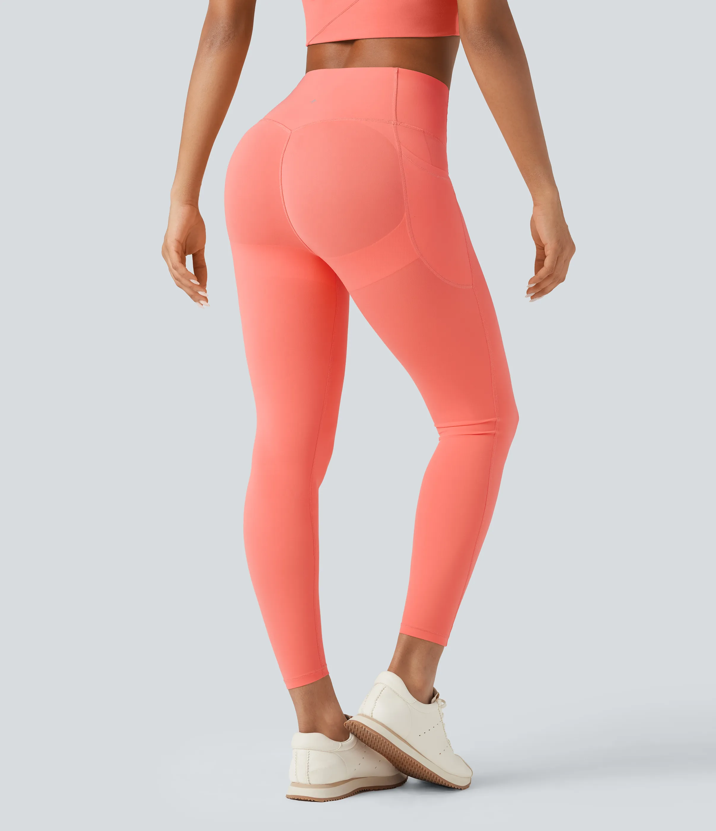 Halara Leggings SoCinched UltraSculpt tiro alto realce glúteos control abdomen bolsillo lateral moldeador - Fusion Coral - M(7/8) sold by Halara product image thumbnail 2