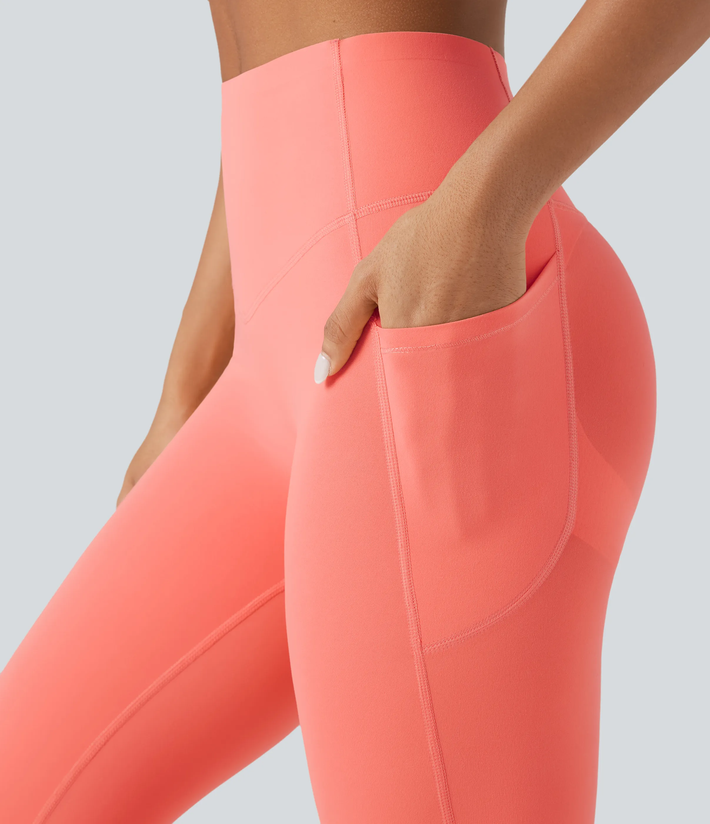 Halara Leggings SoCinched UltraSculpt tiro alto realce glúteos control abdomen bolsillo lateral moldeador - Fusion Coral - M(7/8) sold by Halara product image thumbnail 5