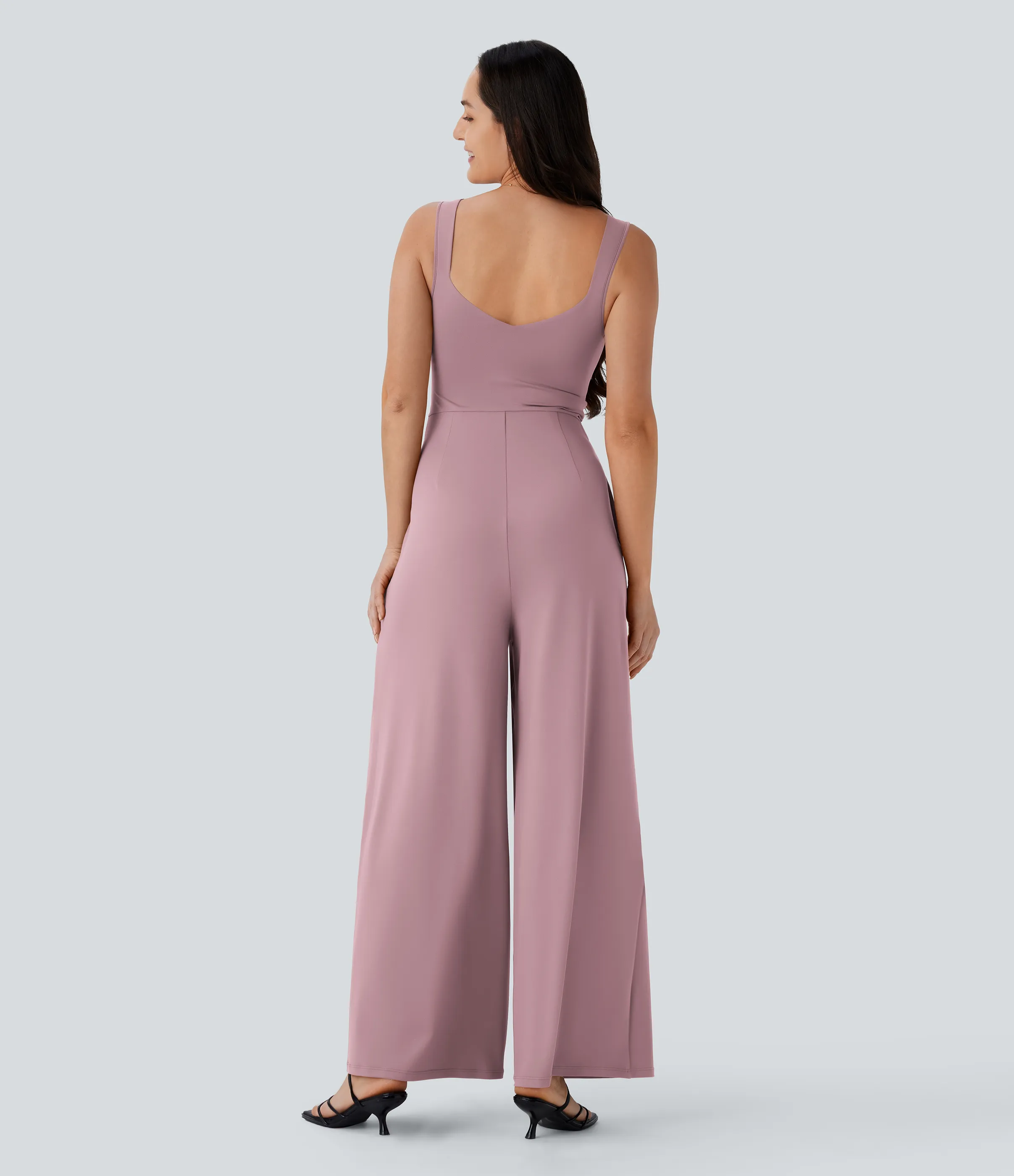 Halara Jumpsuit casual sin mangas con espalda en U y bolsillos - Deep Lotus Pink - XS(regular) sold by Halara product image thumbnail 3