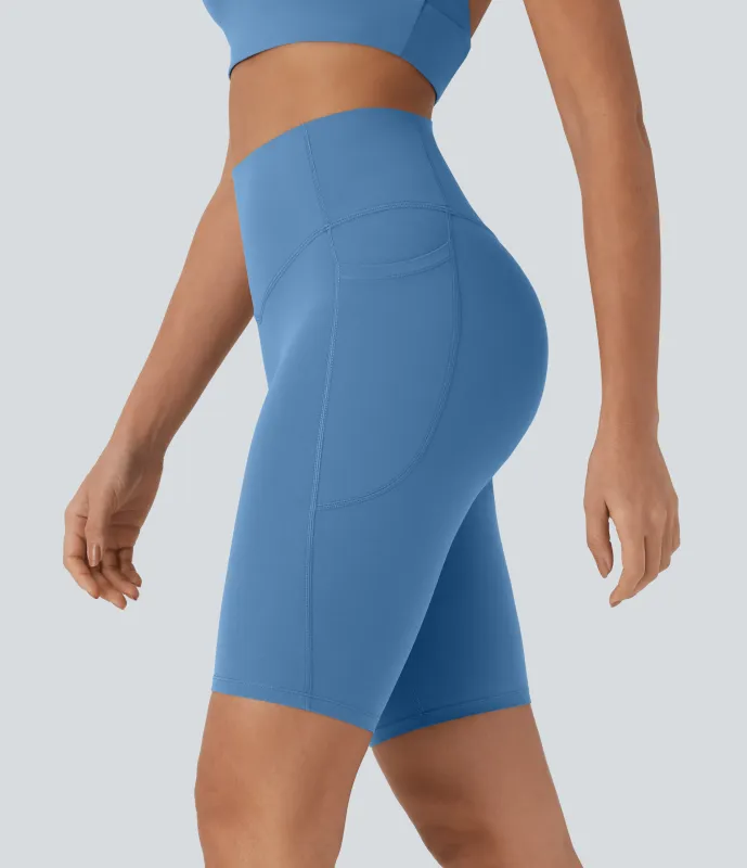 Halara Shorts biker Halara UltraSculpt™ moldeadores tiro alto con reductor de abdomen y bolsillos laterales 22.8cm - Pacific Coast - XS made by Halara