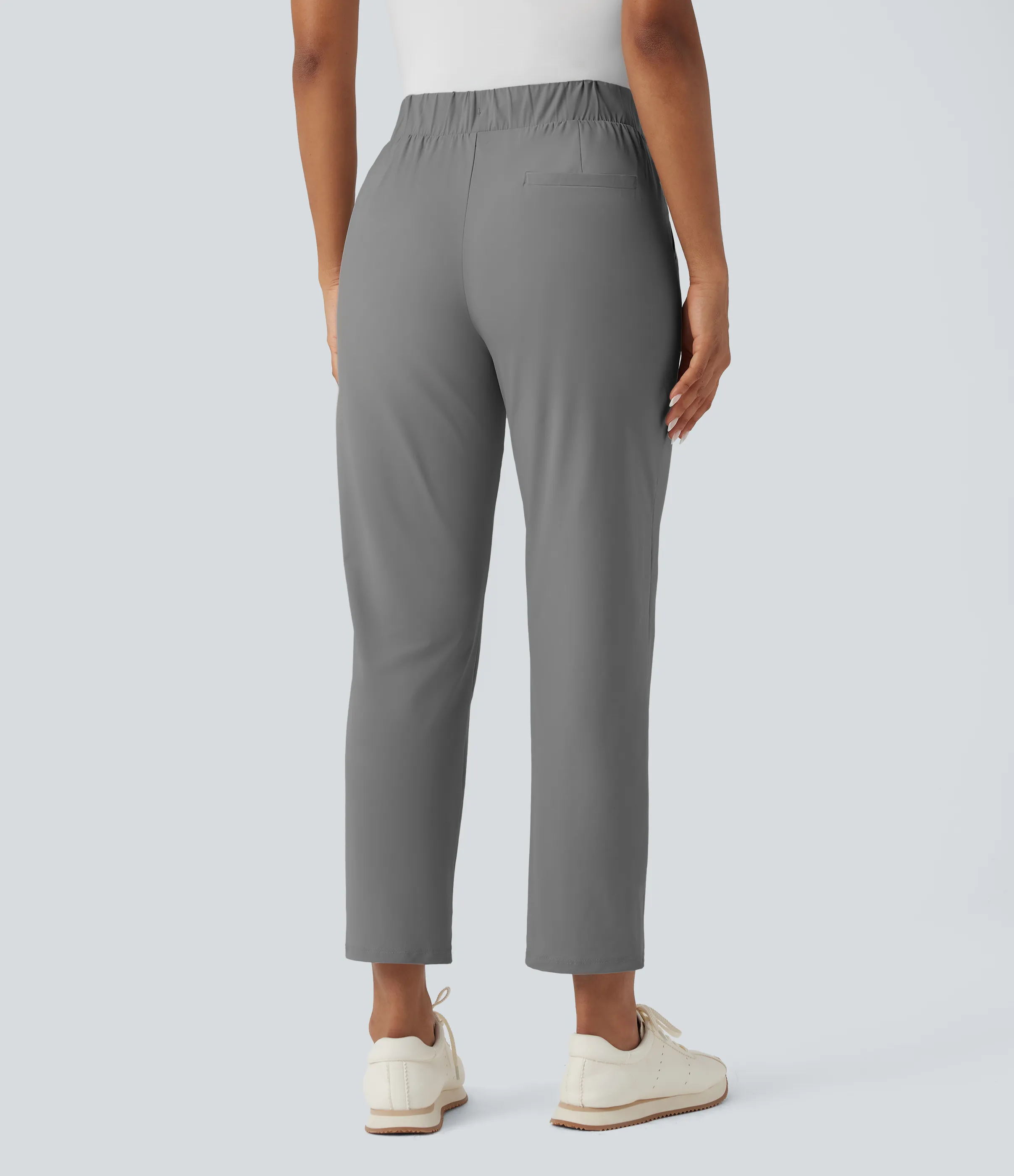 Halara Pantalones de golf ajustados con secado rápido de tiro alto con bolsillos, cordón y bolsillo para tee de golf - Steel Gray - M(regular) sold by Halara product image thumbnail 3