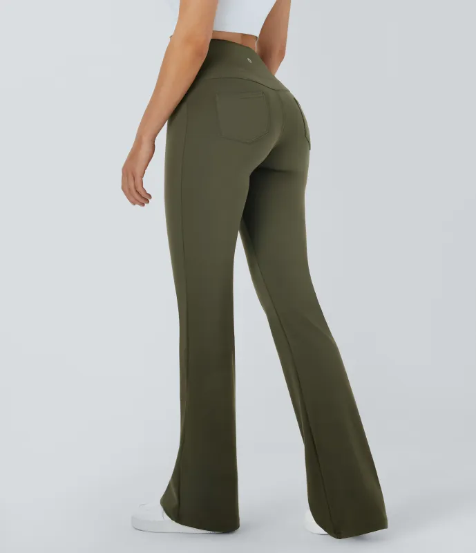 Halara Leggings de yoga acampanados de tiro alto con bolsillos - Forest Night - L(tall) made by Halara