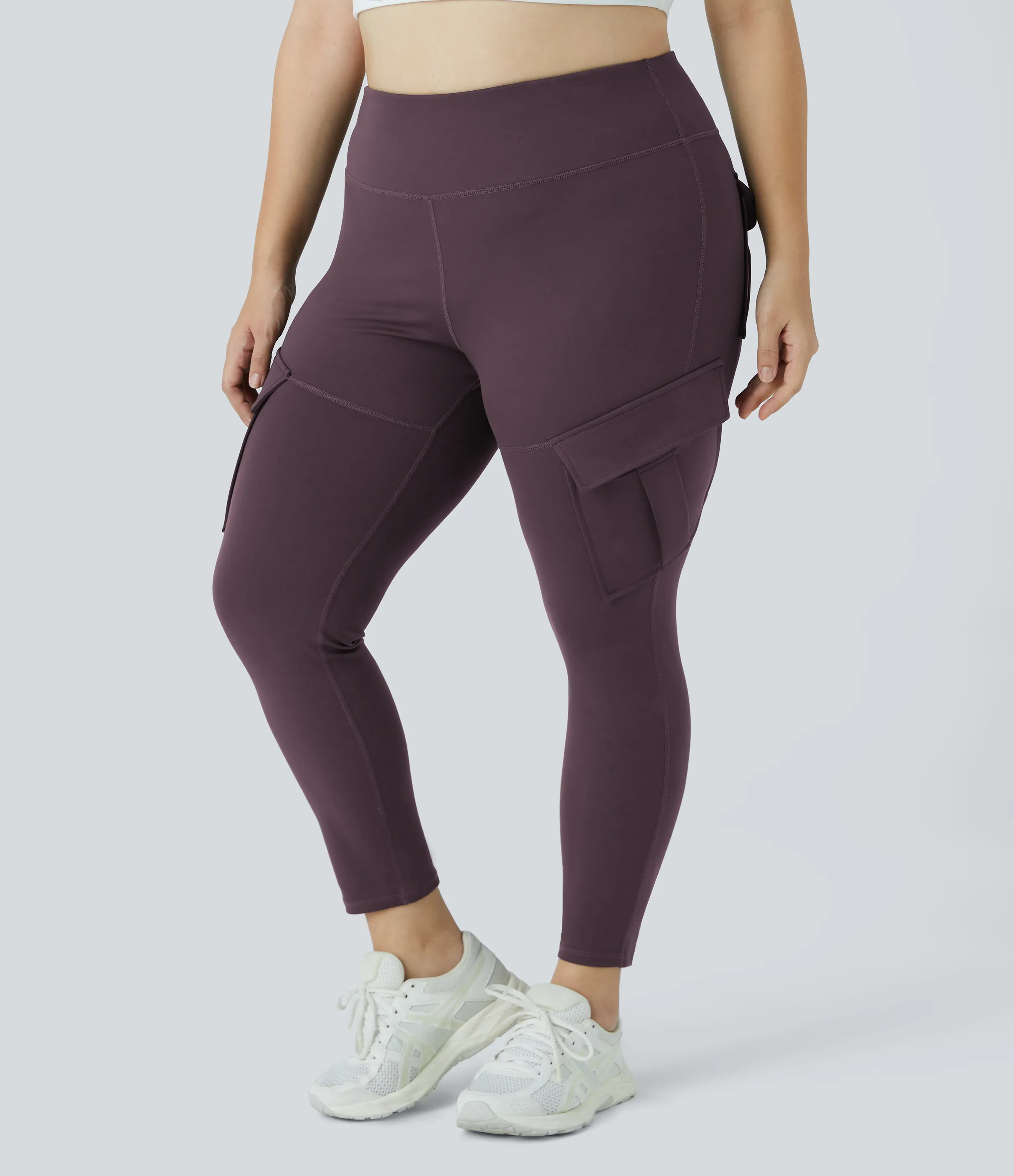 Halara Leggings yoga ajustado bolsillo cargo tiro alto talla grande 7/8 - Dusky Evening purple - 2X sold by Halara product image thumbnail 4
