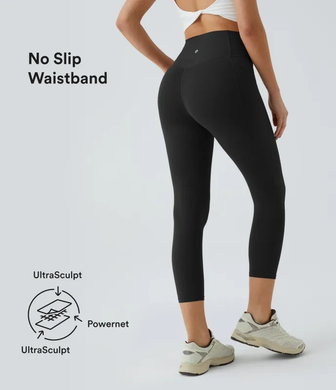 Halara Leggings capri entrenamiento moldeador bolsillo lateral tiro alto - Black - XL made by Halara
