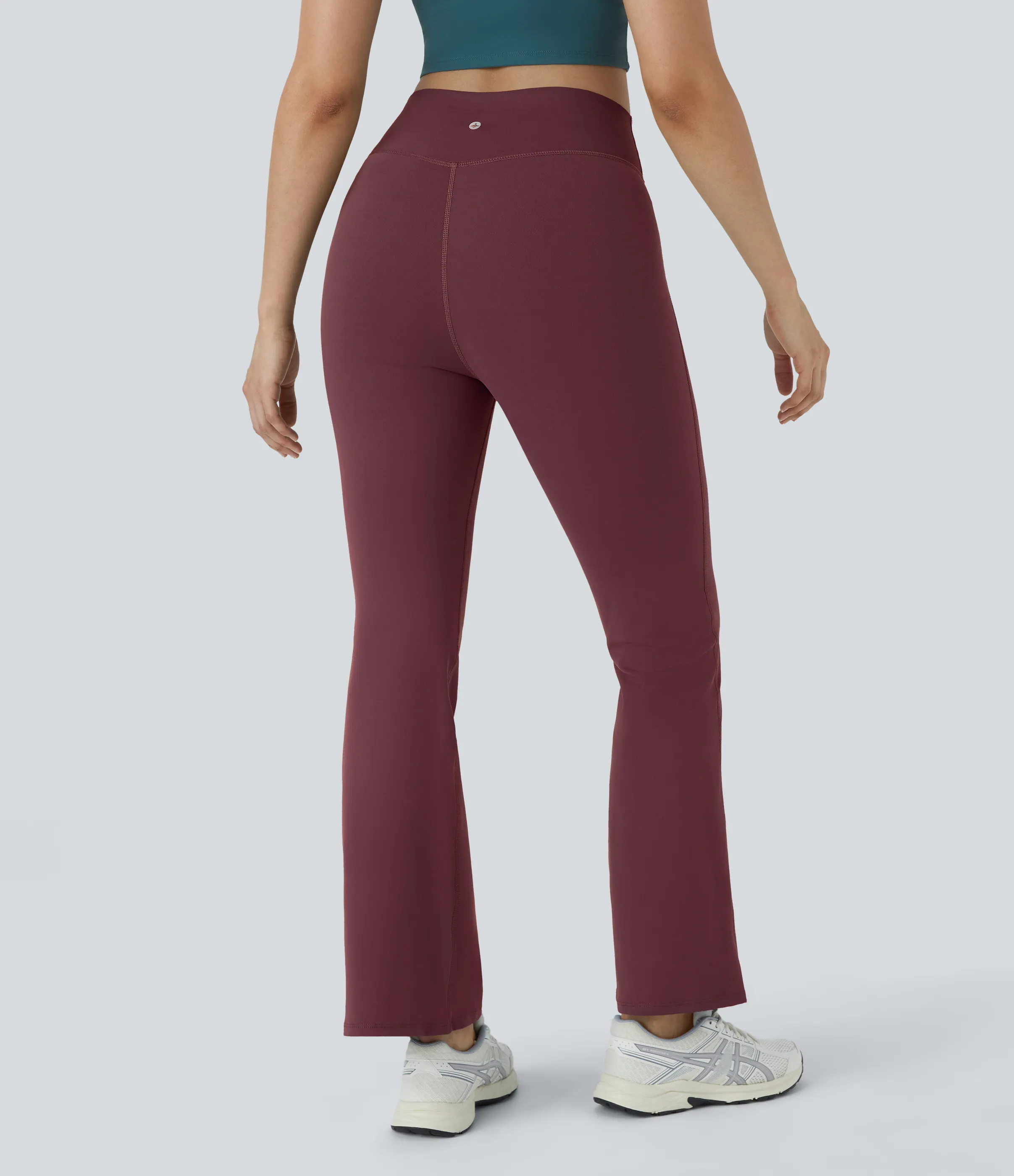 Halara Leggings yoga acampanado cruzado tiro alto - Red Mahogany - L(petite) sold by Halara product image thumbnail 3