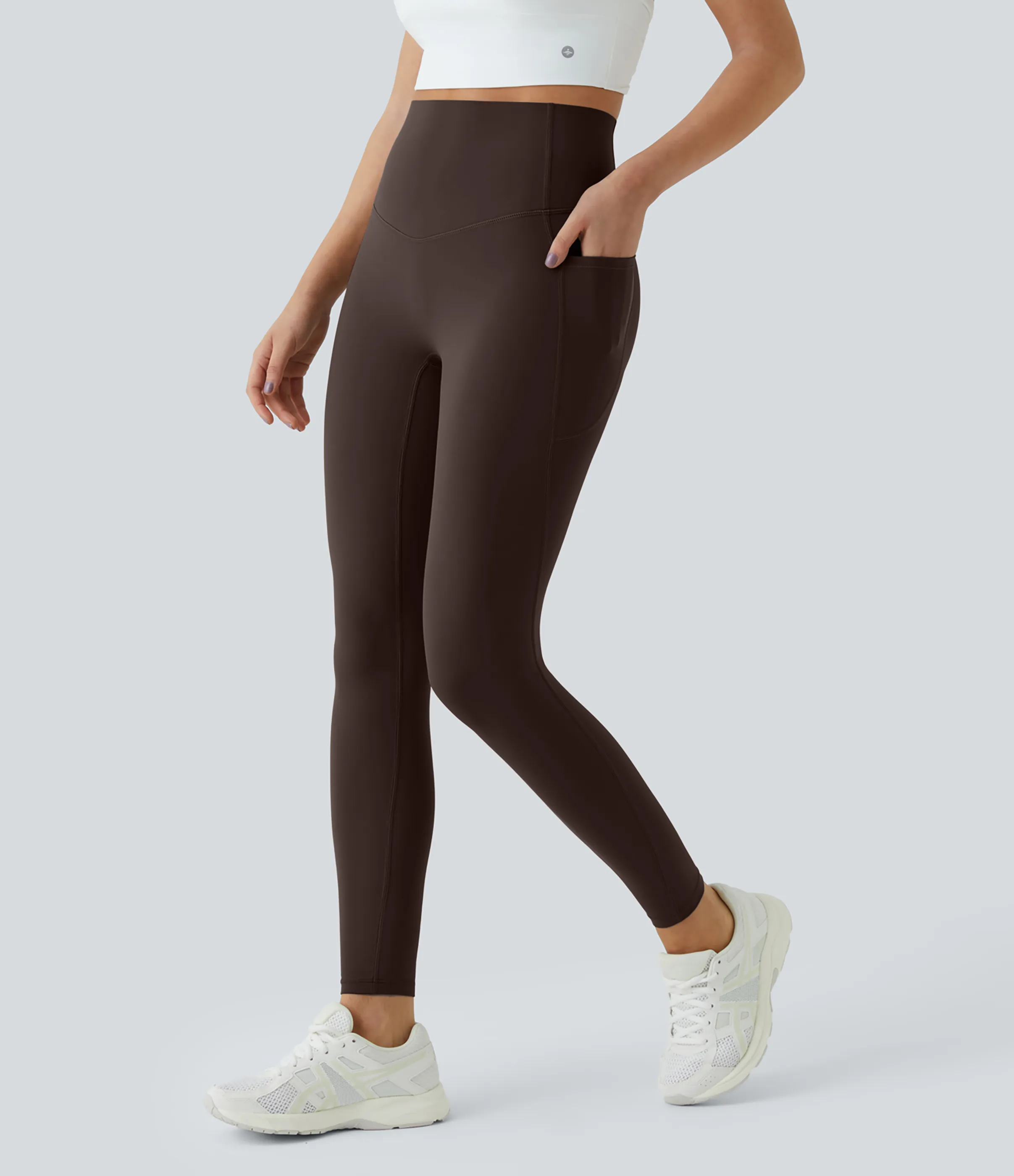 Halara Leggings SoCinched UltraSculpt entrenamiento control abdomen bolsillo lateral tiro alto - Hot Fudge - L(7/8) sold by Halara product image thumbnail 5