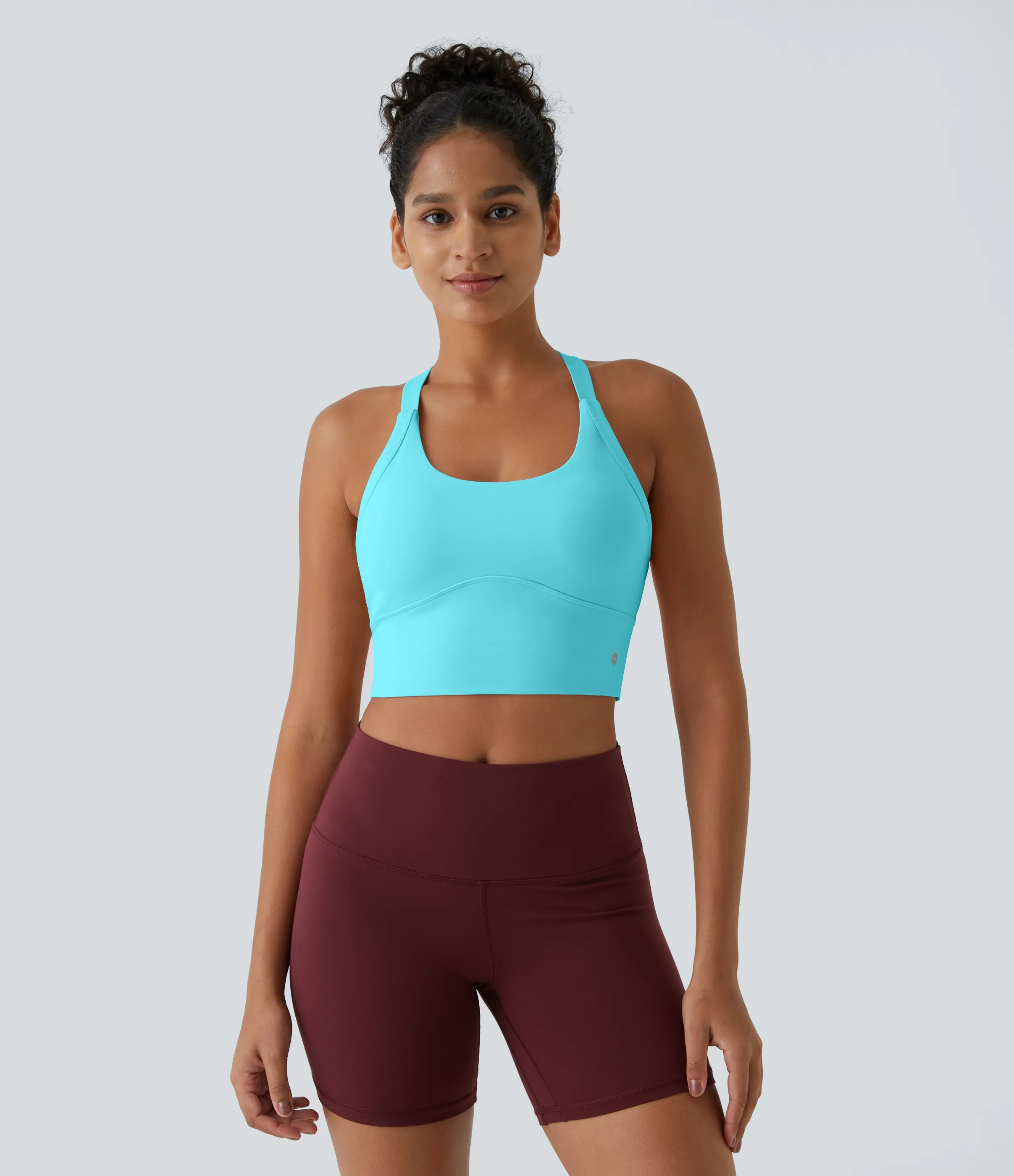 Halara Top corto de yoga SoftlyZero™ Plush afelpado con abertura en copas D-F - Baroque Blue - M sold by Halara product image thumbnail 3