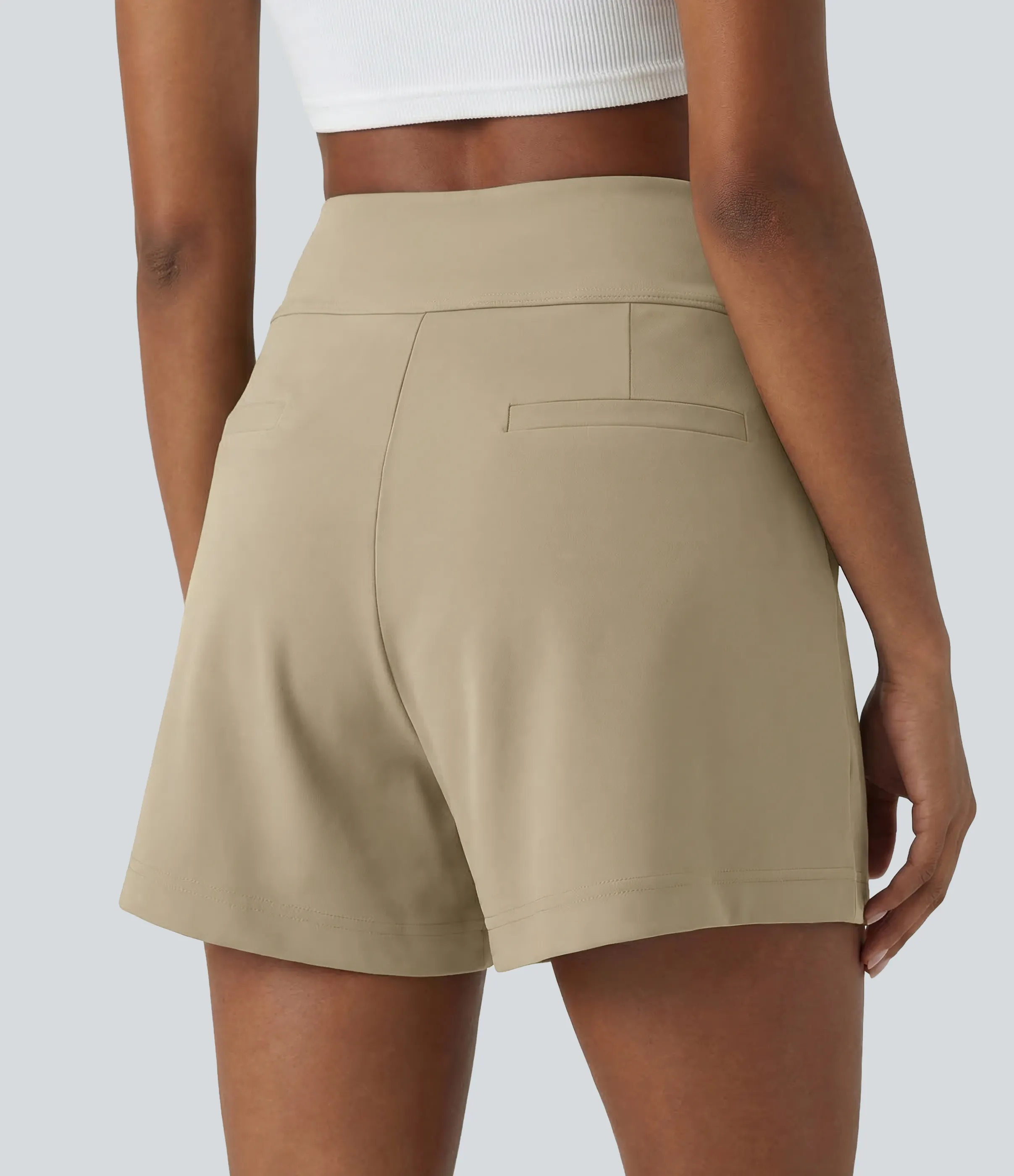 Halara Pantalón oficina pierna ancha bolsillo lateral plisado tiro alto - Fields of Rye - L sold by Halara product image thumbnail 5