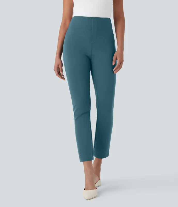 Halara Pantalón oficina Halara Flex™ tiro alto ajustado bolsillo lateral trasera - Nighttime Blue - XL(regular) made by Halara