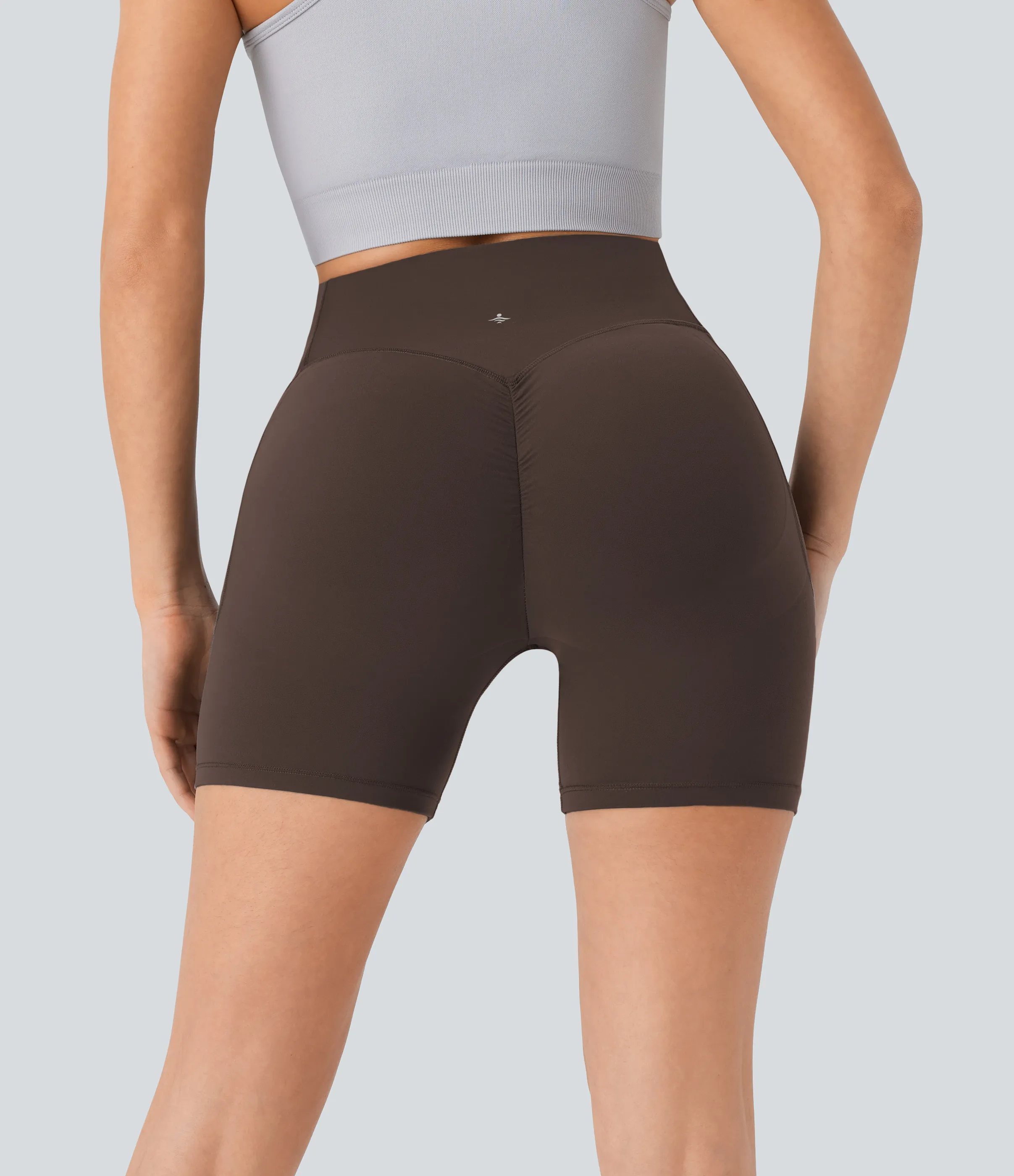 Halara Pantalón corto SoCinched UltraSculpt ciclista tiro alto realce glúteo bolsillo lateral entrenamiento 12.5cm - Hot Fudge - XL sold by Halara product image thumbnail 3