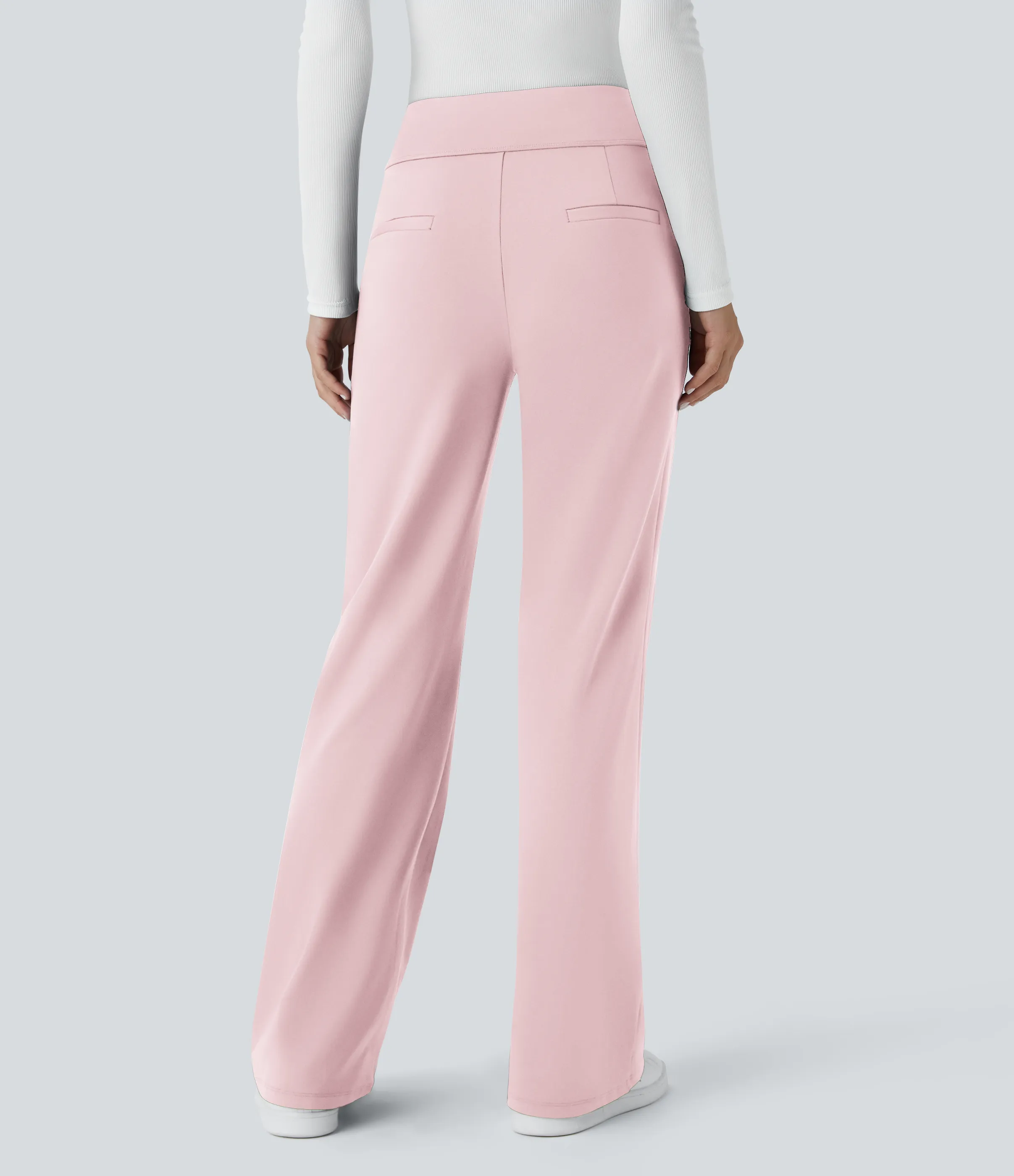 Halara Pantalón oficina acampanado bolsillo lateral tiro alto - Primrose Pink - XL(tall) sold by Halara product image thumbnail 3