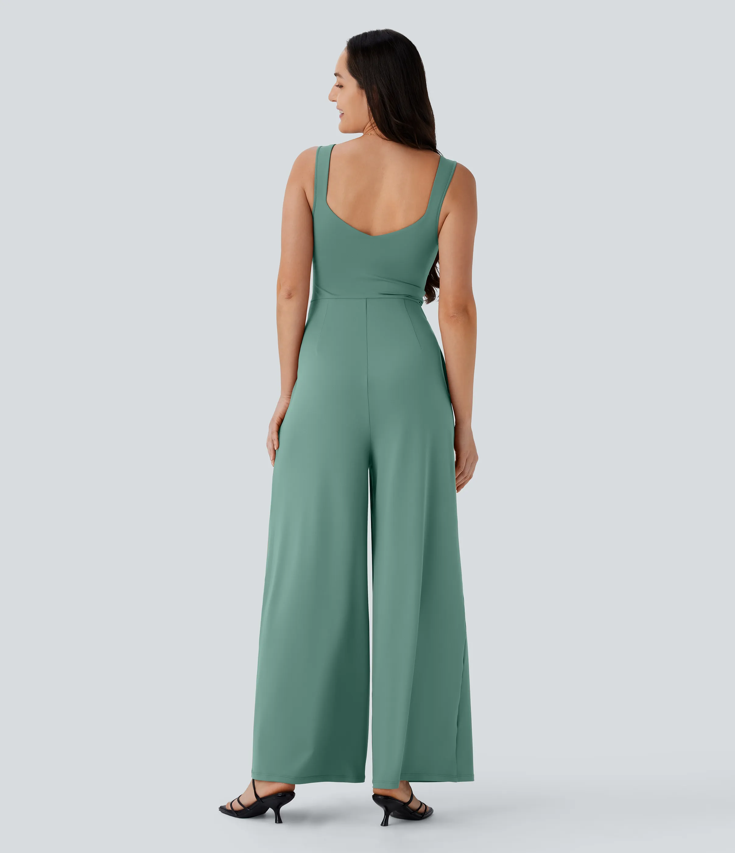 Halara Jumpsuit casual sin mangas con espalda en U y bolsillos - Azure - XL(regular) sold by Halara product image thumbnail 3