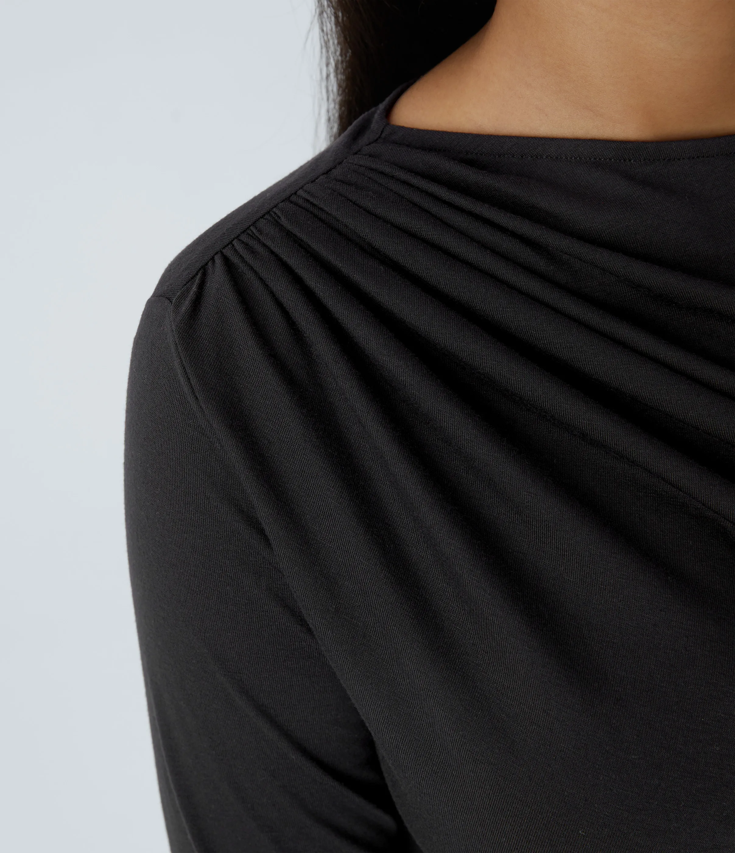 Halara Blusa oficina asimétrica manga larga fruncida - Black - XS sold by Halara product image thumbnail 5