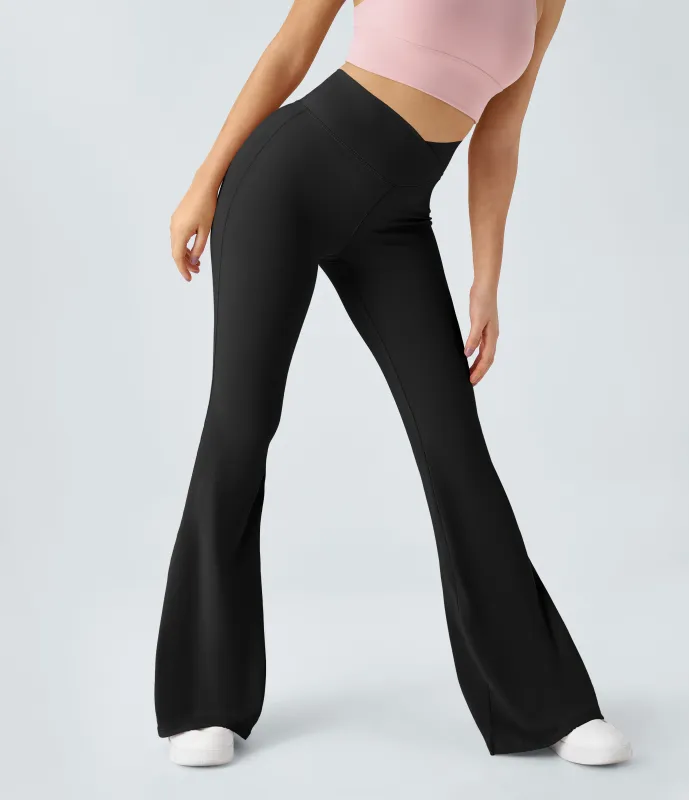 Halara Leggings con cintura en V de tiro alto super acampanados con bolsillos - Black - M(tall) made by Halara