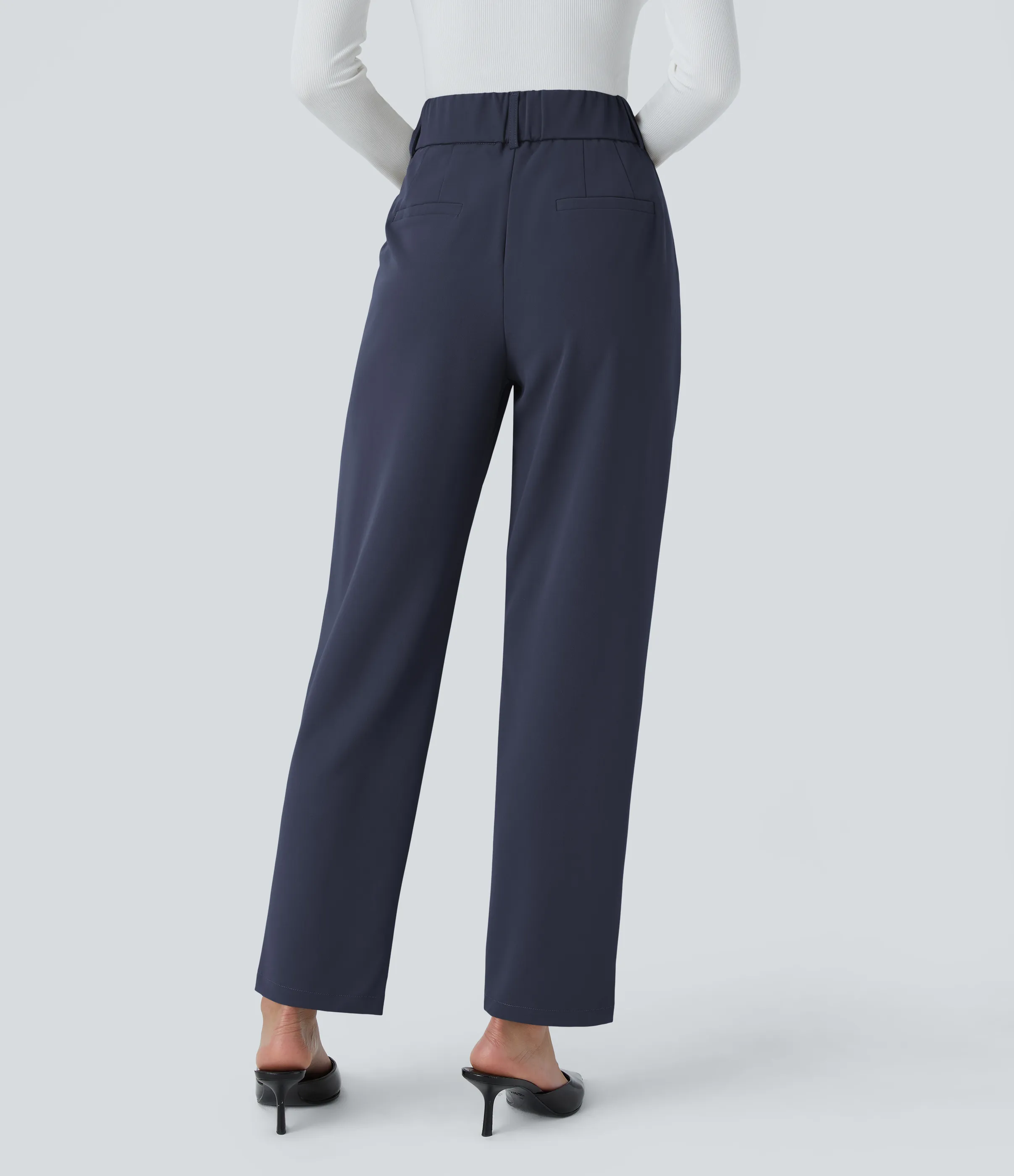 Halara Pantalón oficina ajustado tiro alto bolsillo lateral - Black Iris - M(tall) sold by Halara product image thumbnail 3