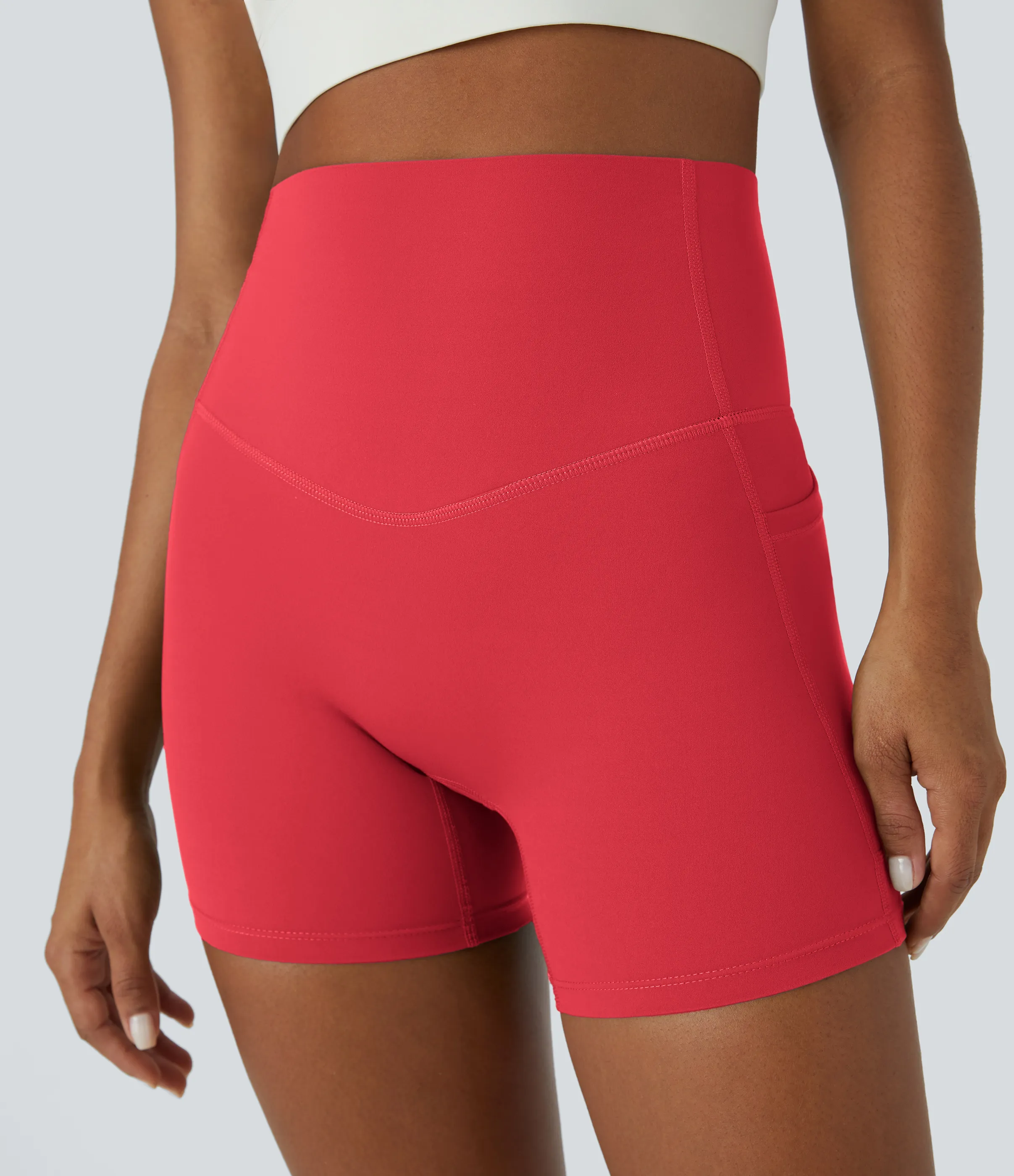 Halara Shorts de ciclista UltraSculpt™ moldeadores de abdomen de tiro alto y bolsillos laterales 12.5cm - Bittersweet - L sold by Halara product image thumbnail 5