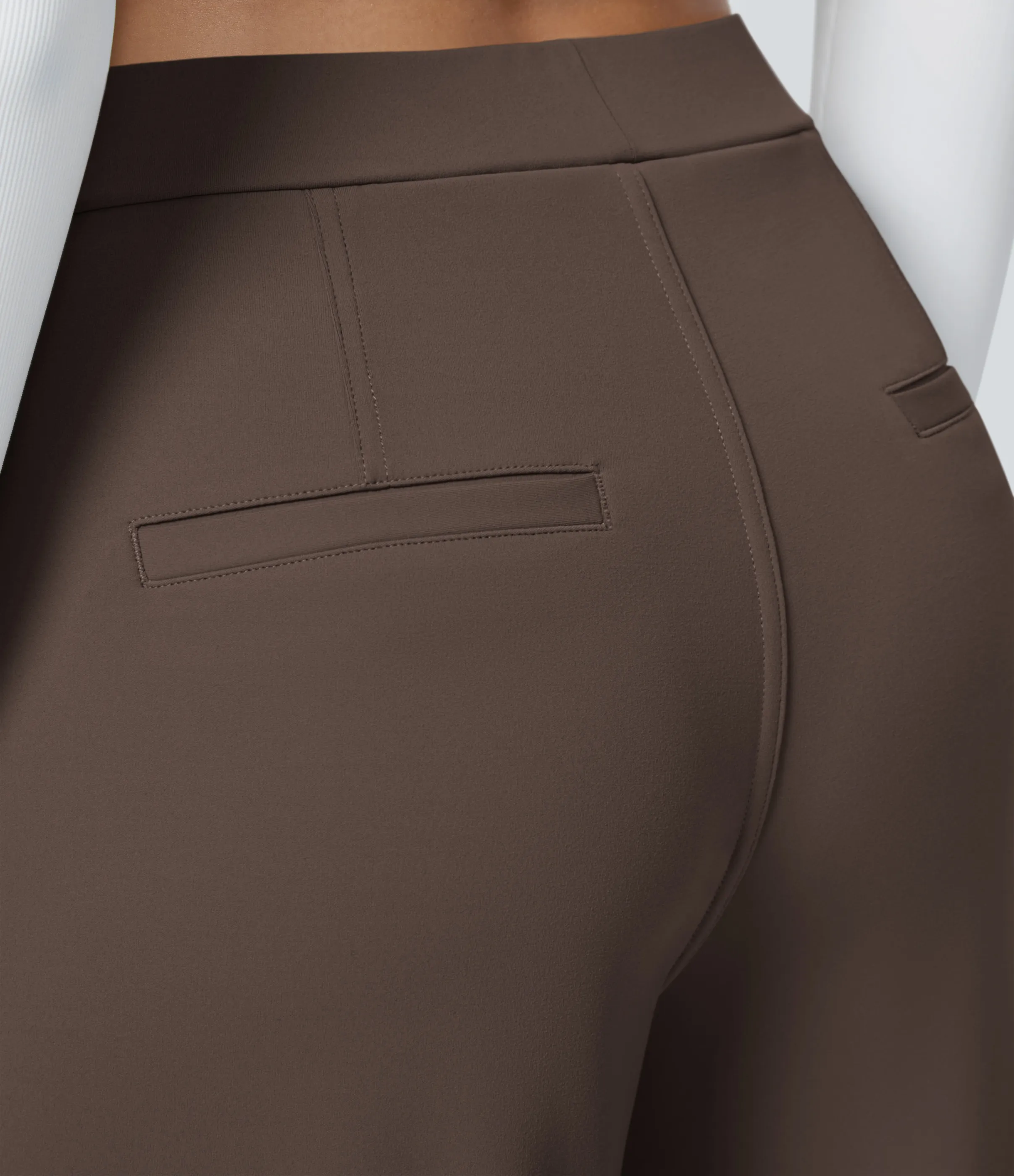 Halara Pantalón oficina pierna recta bolsillo lateral tiro alto pliegue - Chocolate Martini - XS(regular) sold by Halara product image thumbnail 5