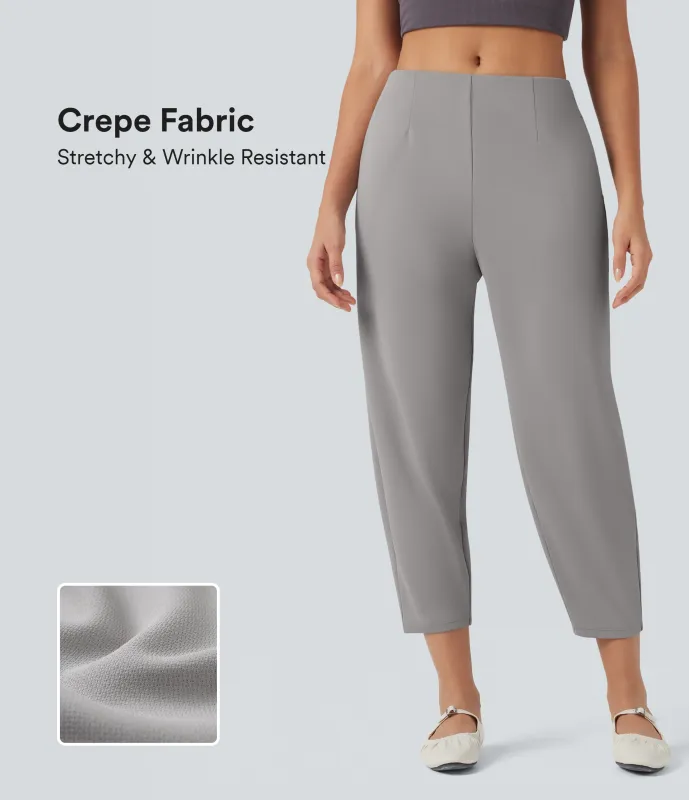 Halara Pantalones de oficina crepé Halara Flex™ cónicos de tiro medio con bolsillos - Paloma - S(regular) made by Halara