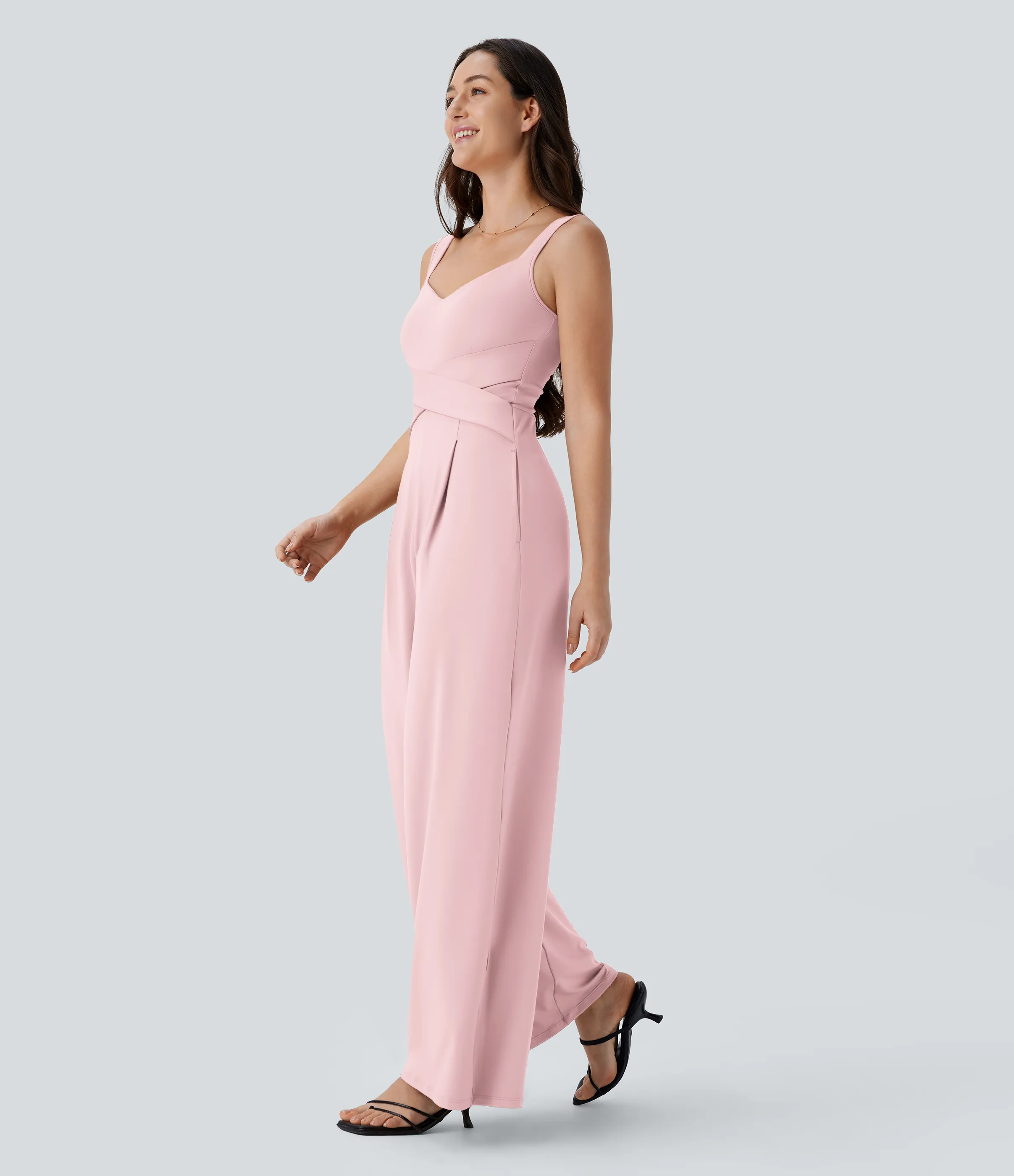 Halara Jumpsuit casual sin mangas con espalda en U y bolsillos - Primrose Pink - S(regular) sold by Halara product image thumbnail 4