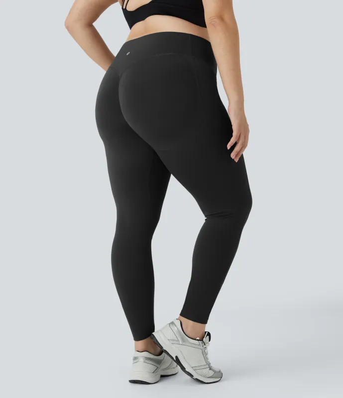 Halara Leggings SoCinched UltraSculpt moldeador tiro alto realce glúteo bolsillo lateral talla grande - Black - 3X(full_length) made by Halara