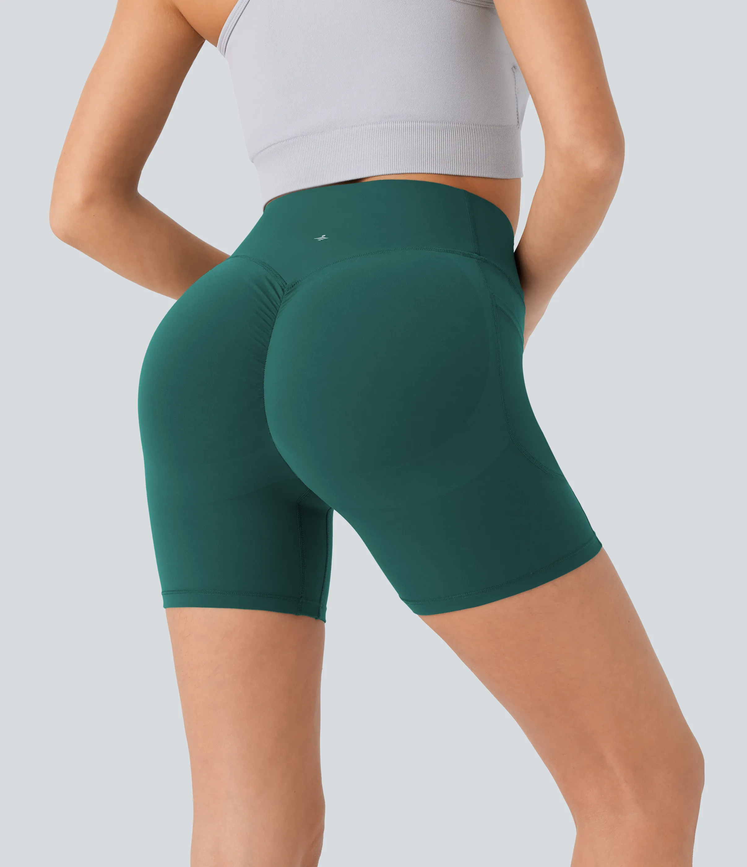 Halara Pantalón corto SoCinched UltraSculpt ciclista tiro alto realce glúteo bolsillo lateral entrenamiento 12.5cm - Forest Biome - XL sold by Halara product image thumbnail 3