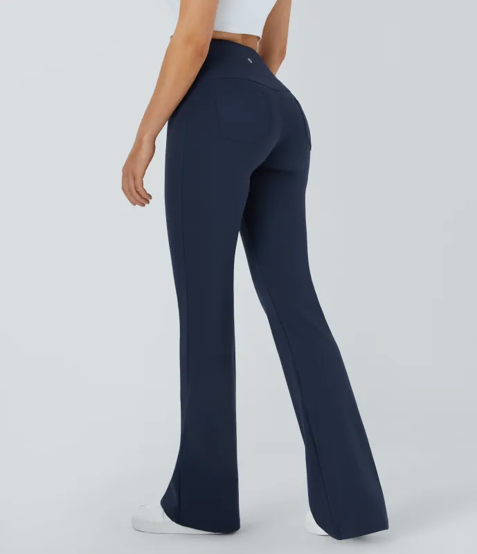 Halara Leggings de yoga acampanados de tiro alto con bolsillos - Midnight Blue - M(regular) made by Halara