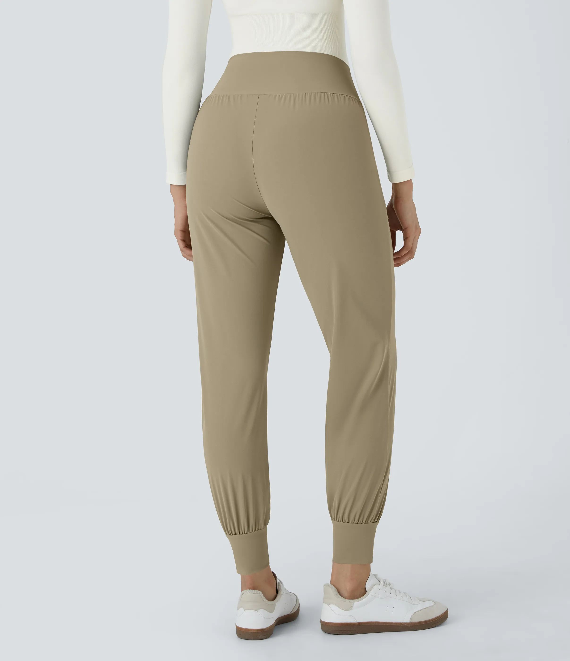 Halara Joggers bolsillo lateral liso tiro alto - Earthen Yellow - L(petite) sold by Halara