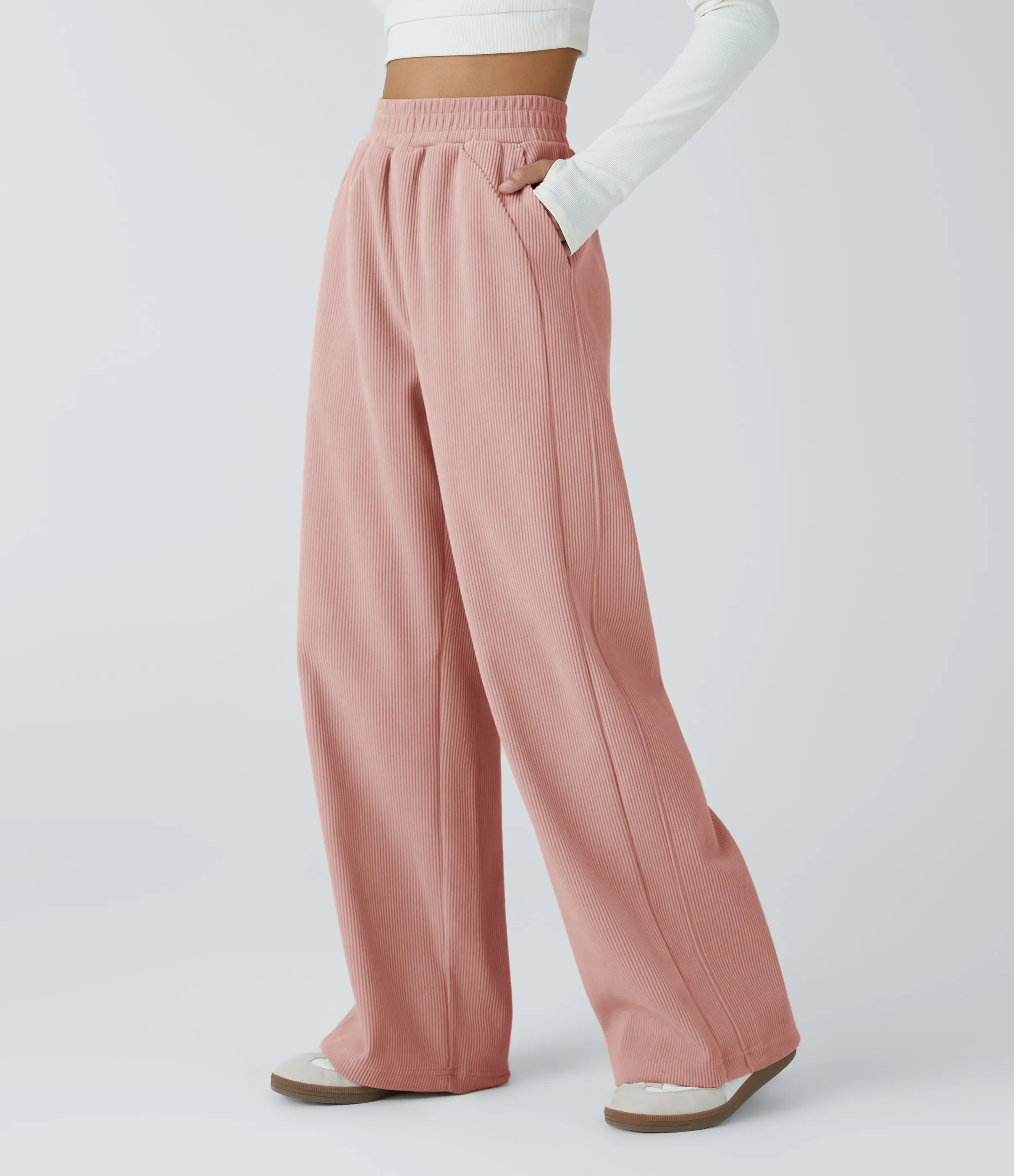 Halara Pantalón pana tiro alto bolsillo lateral pierna recta - Rosette - M(tall) sold by Halara product image thumbnail 4
