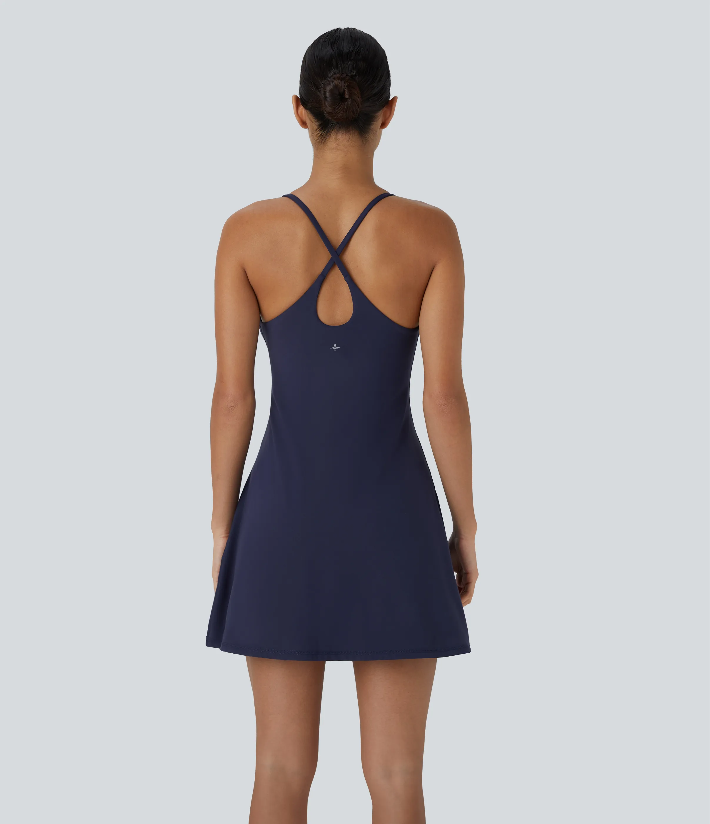 Halara Vestido deportivo SoftlyZero™ Plush afelpado sin espalda en copas D-F - Peacoat - XS sold by Halara product image thumbnail 3