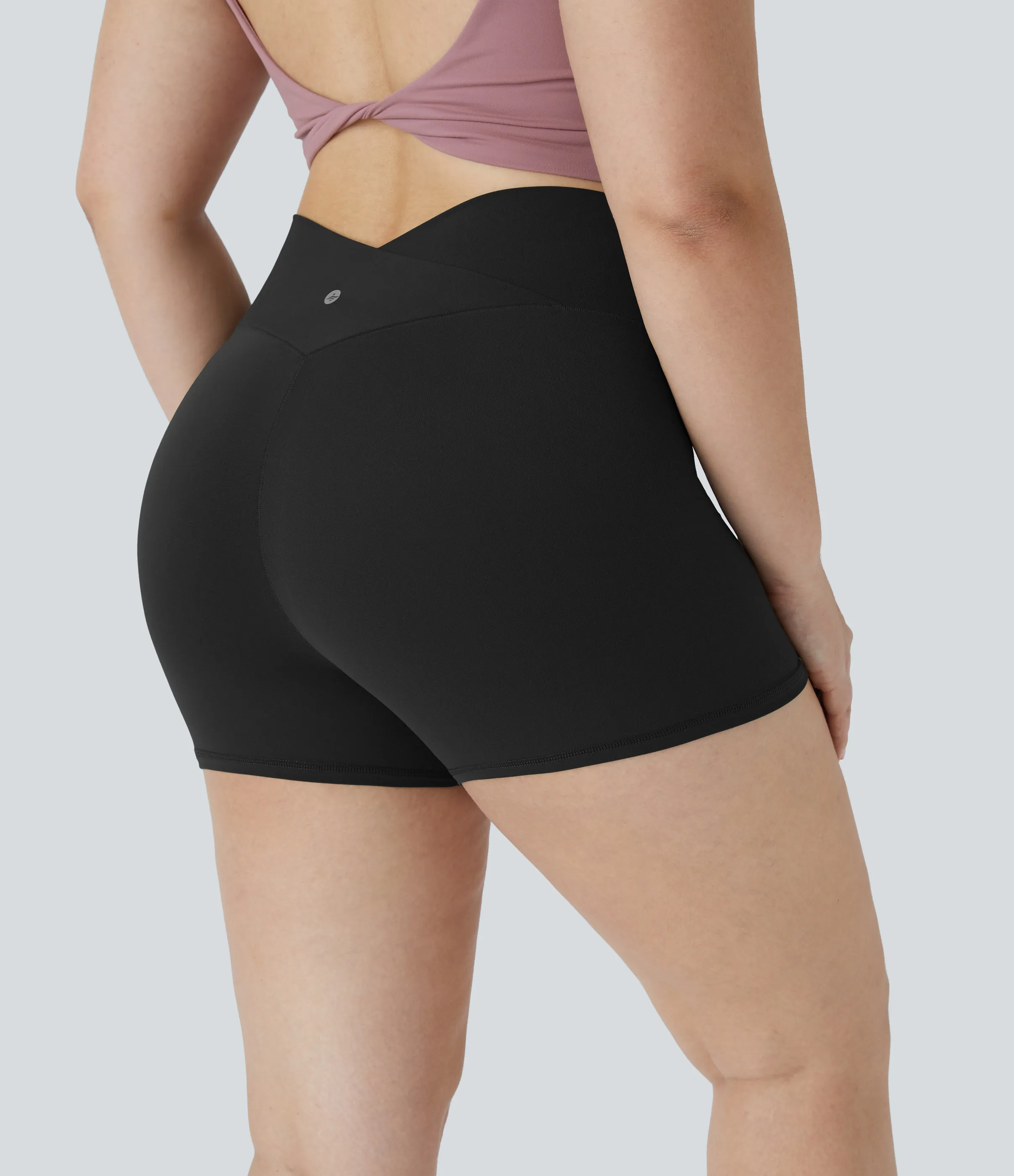 Halara Pantalón corto Softlyzero™ motociclista talla grande yoga liso cruzado tiro alto 7.5cm - UPF50+ - Black - 1X sold by Halara product image thumbnail 2